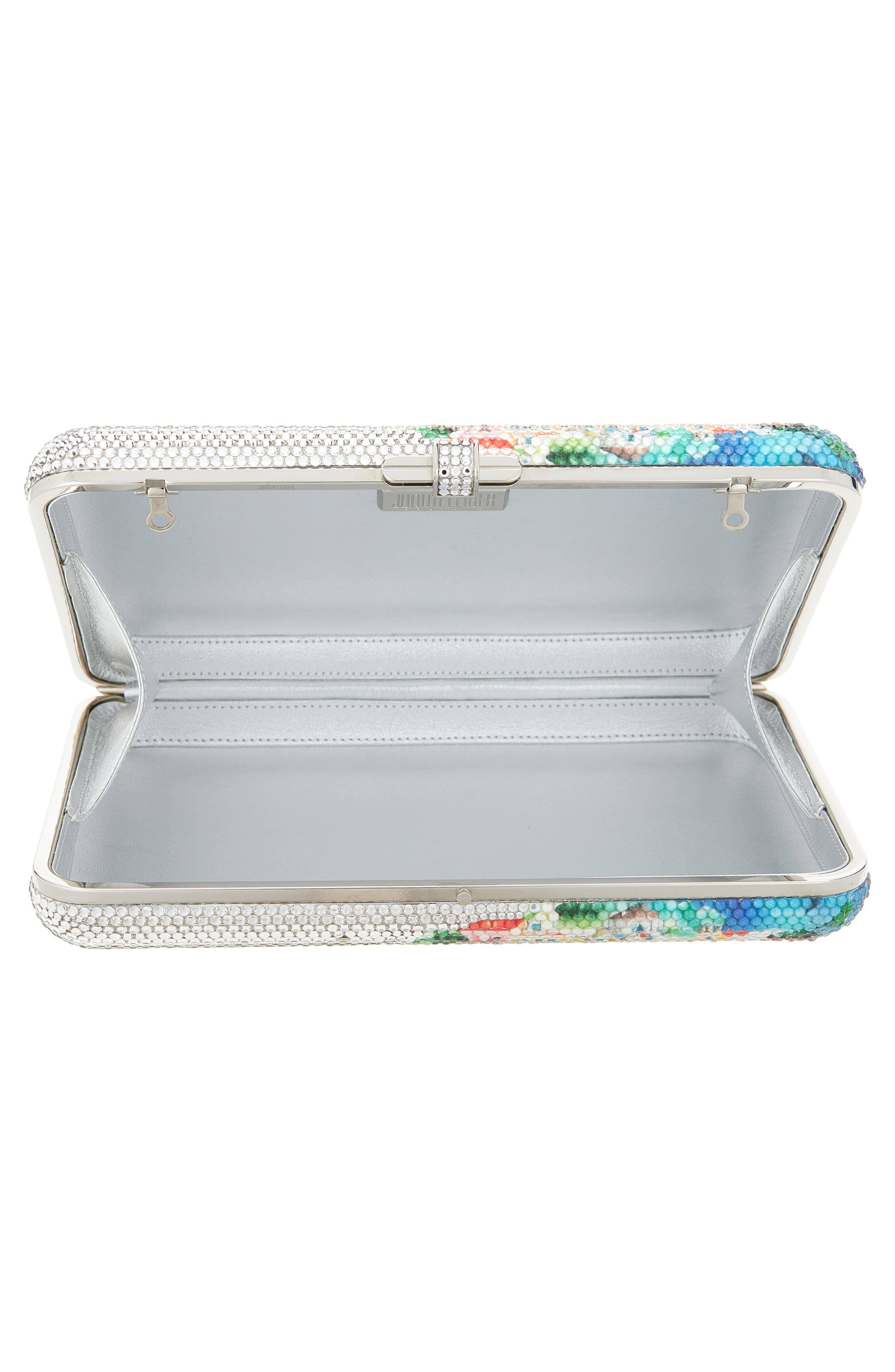 Judith Leiber Slim Rectangle Clutch Women's bags Silver New