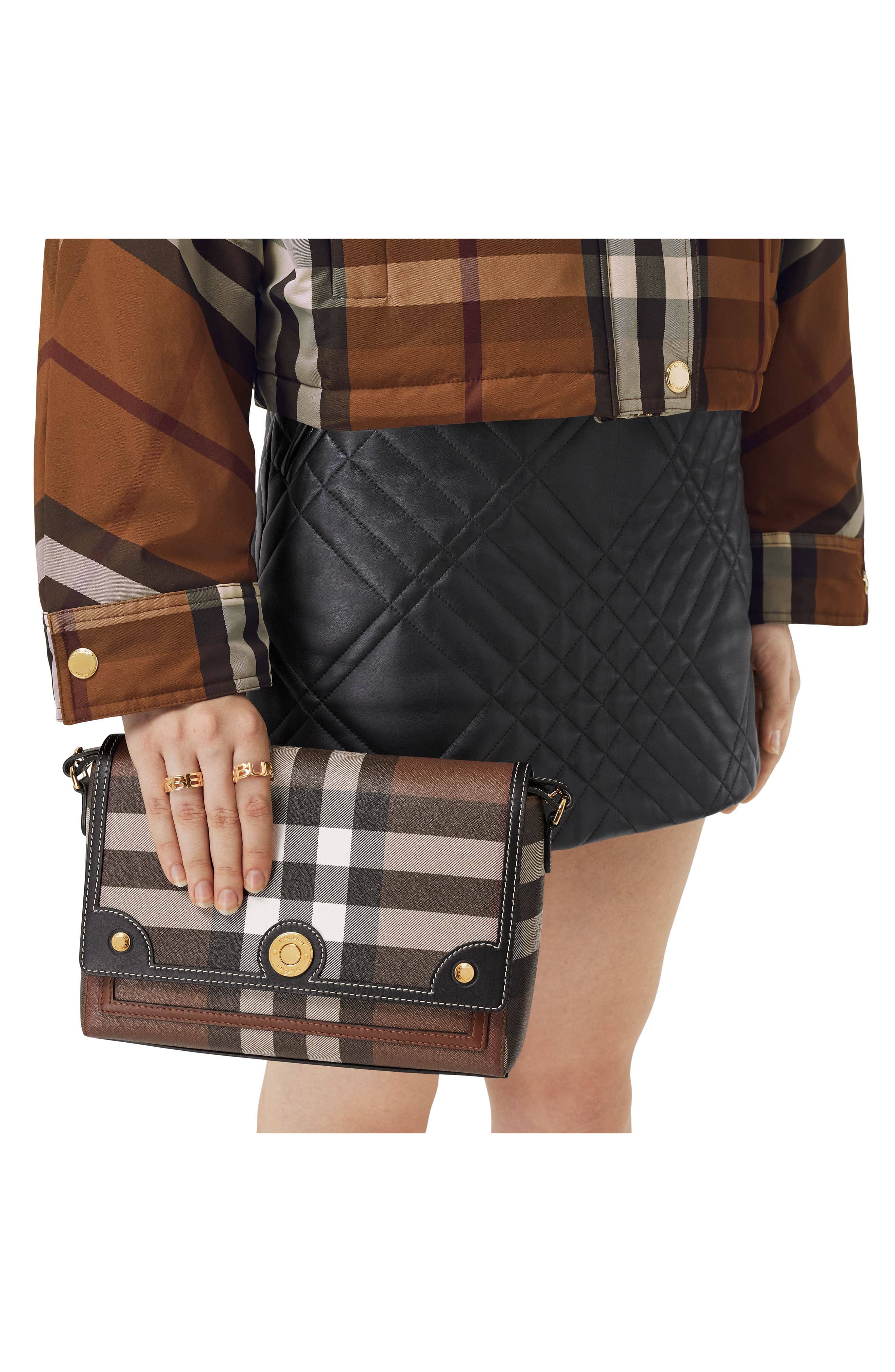 Burberry Note Women's bags Medium Check Canvas New