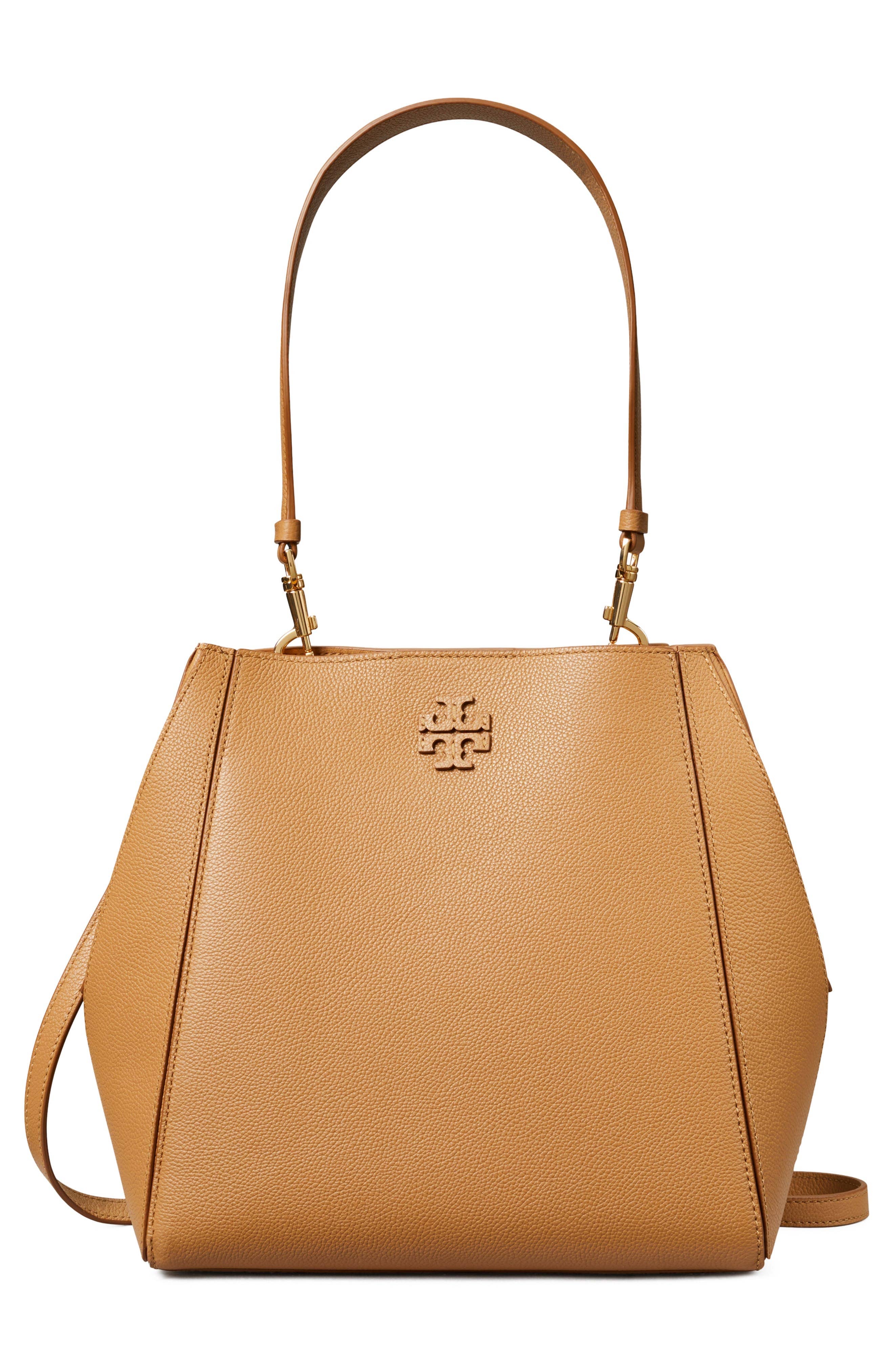 Tory Burch McGraw Bucket Bag Women's bags Tiramisu Leather New