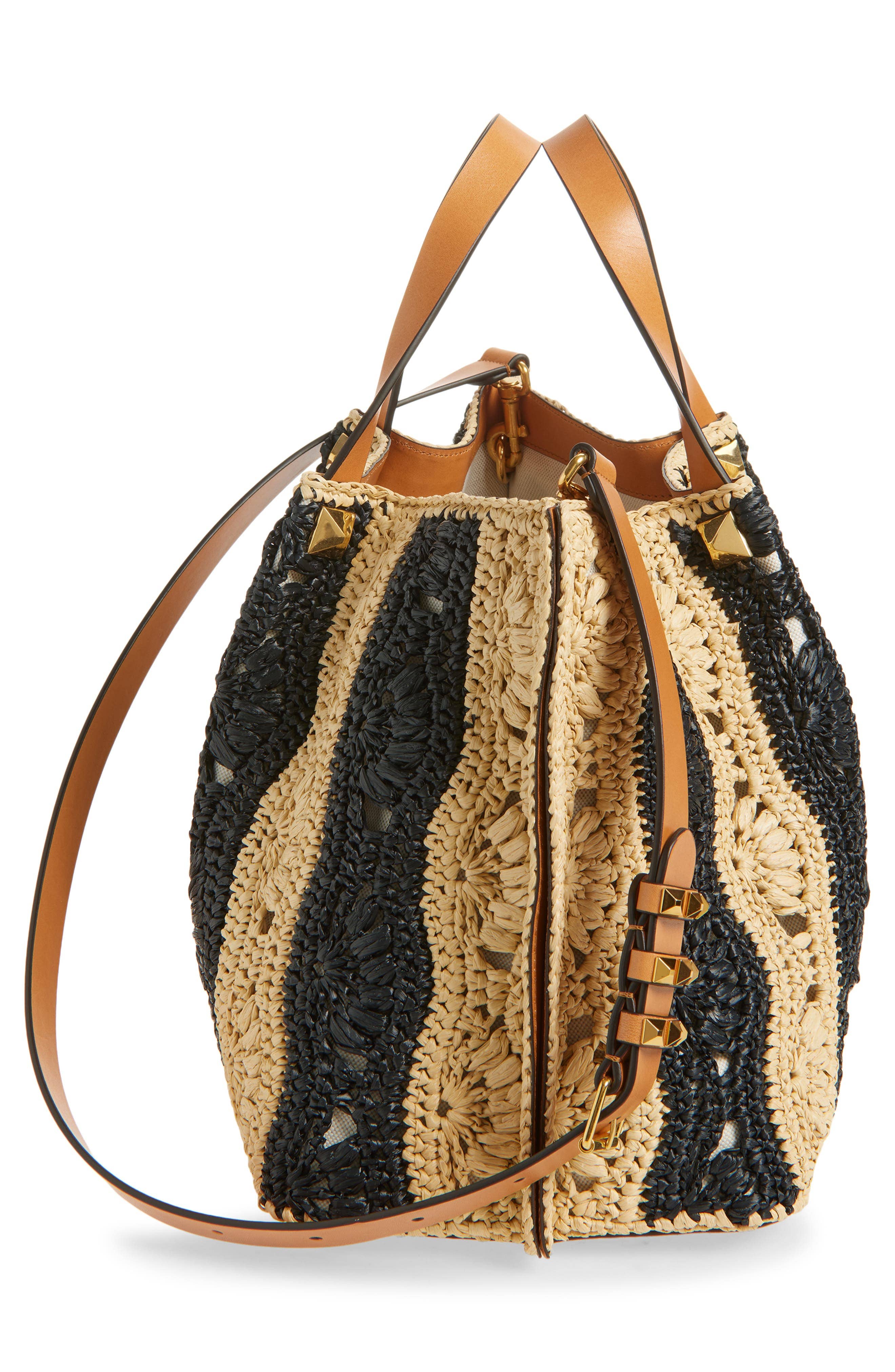 Valentino Garavani VLogo Signature Tote Women's bags Black Raffia New