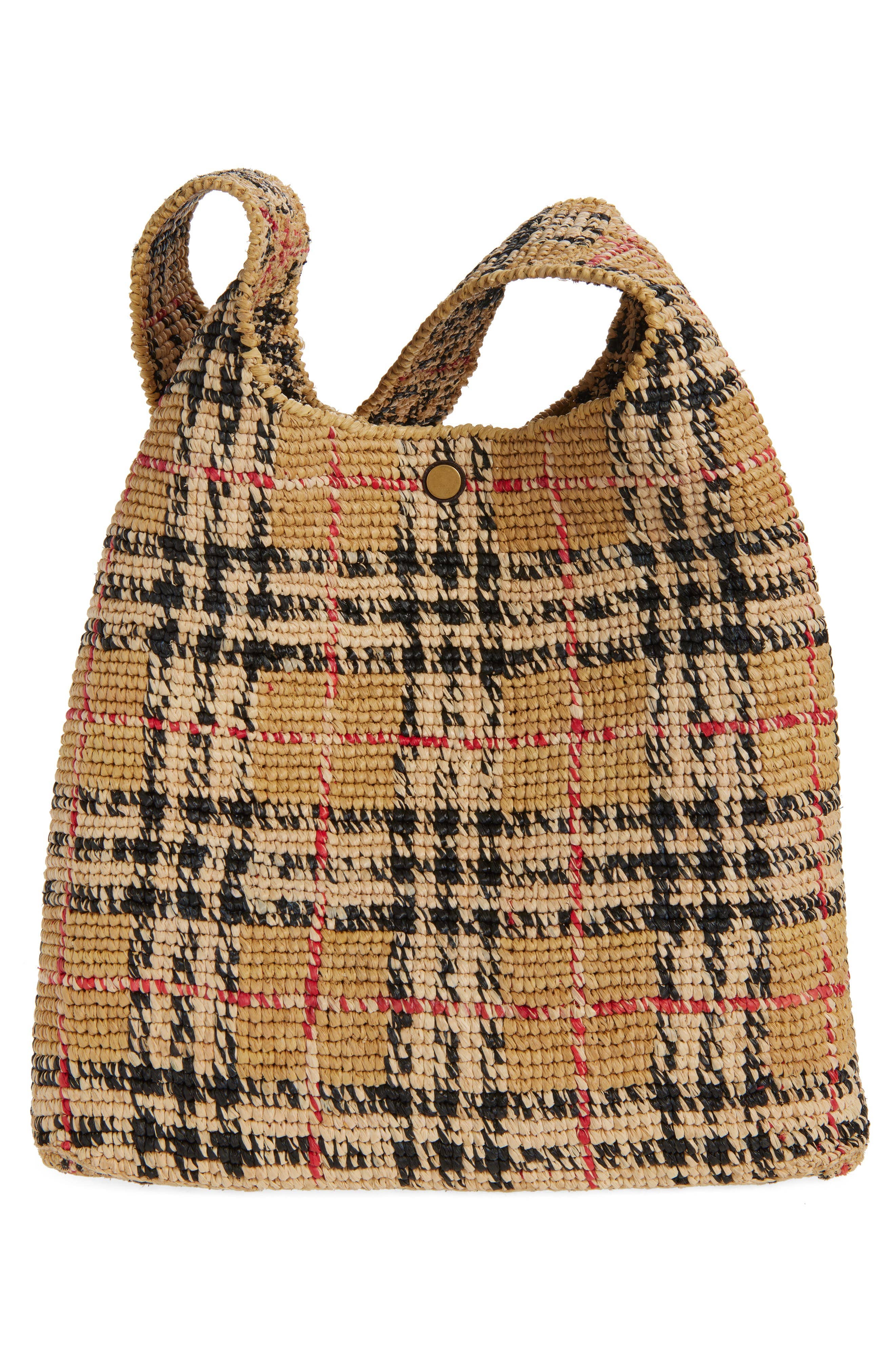 Burberry Margate Women's bags Small Tote Pink Raffia New