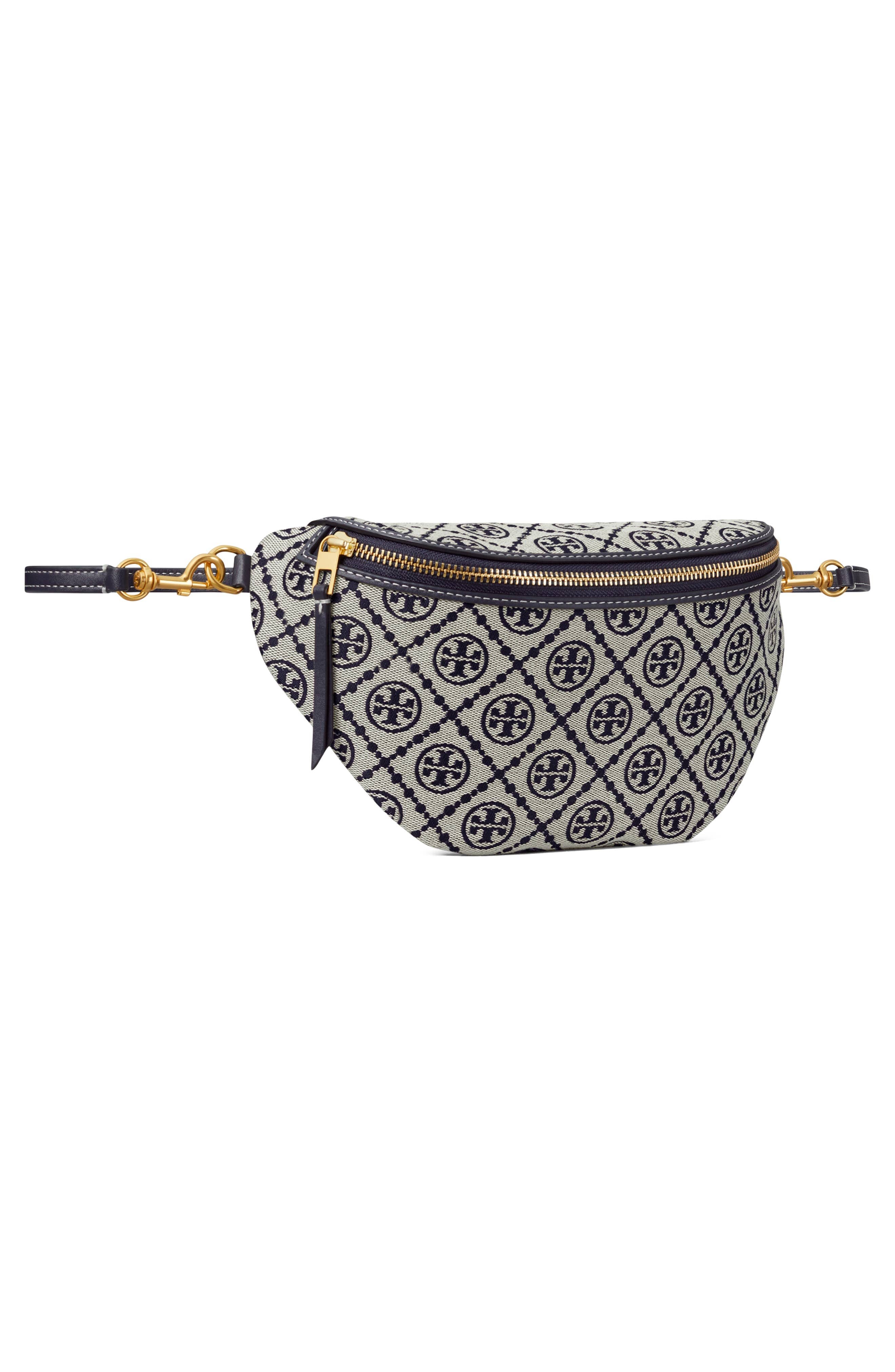Tory Burch T Monogram Belt Bag Women's bags Black Jacquard New