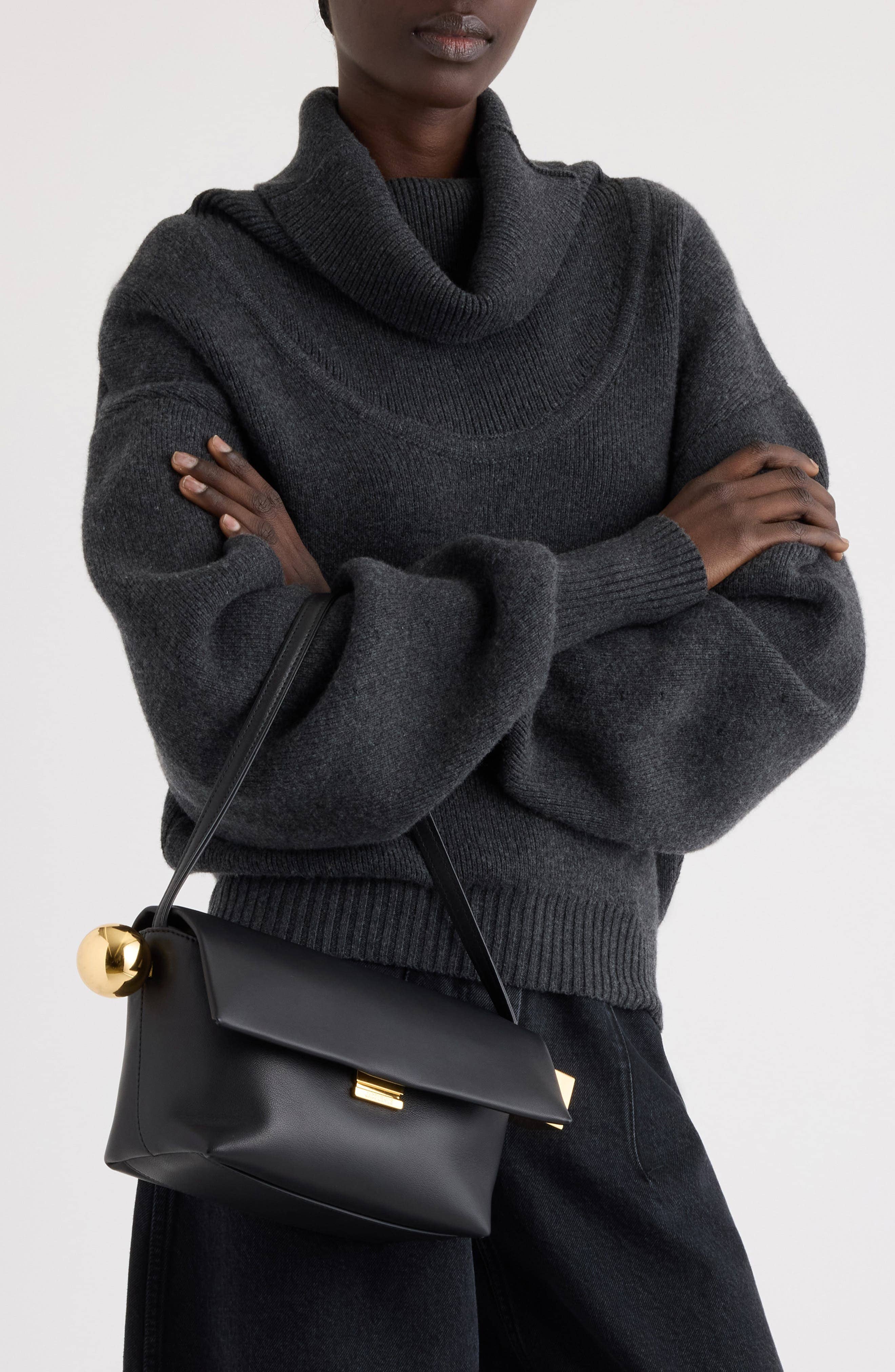 Jacquemus Le Rond Carré Shoulder Bag Women's bags Standard Black Leather New