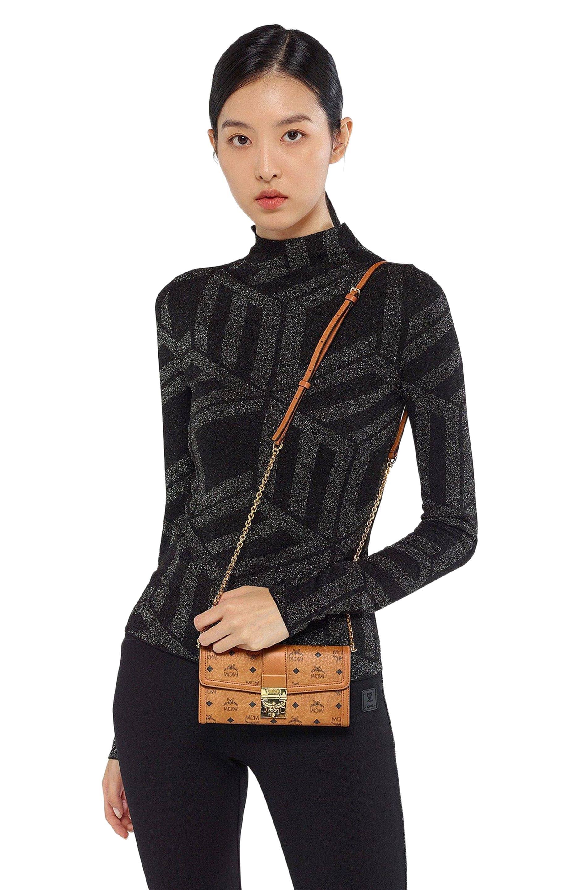 MCM Tracy Crossbody Women's bags Mini Cognac Calfskin New