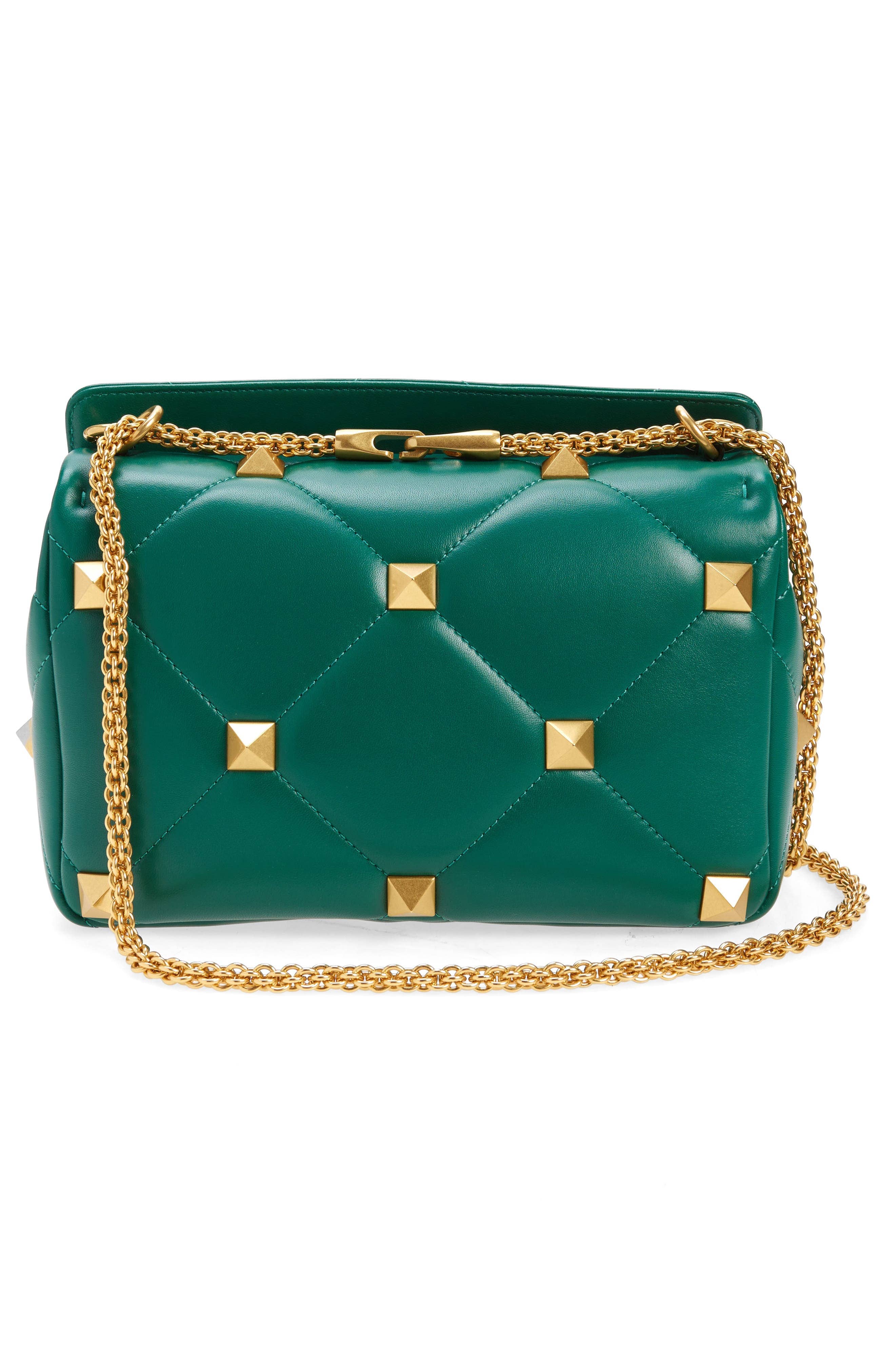 Valentino Garavani Roman Stud Bucket Bag Women's bags Green Raffia New