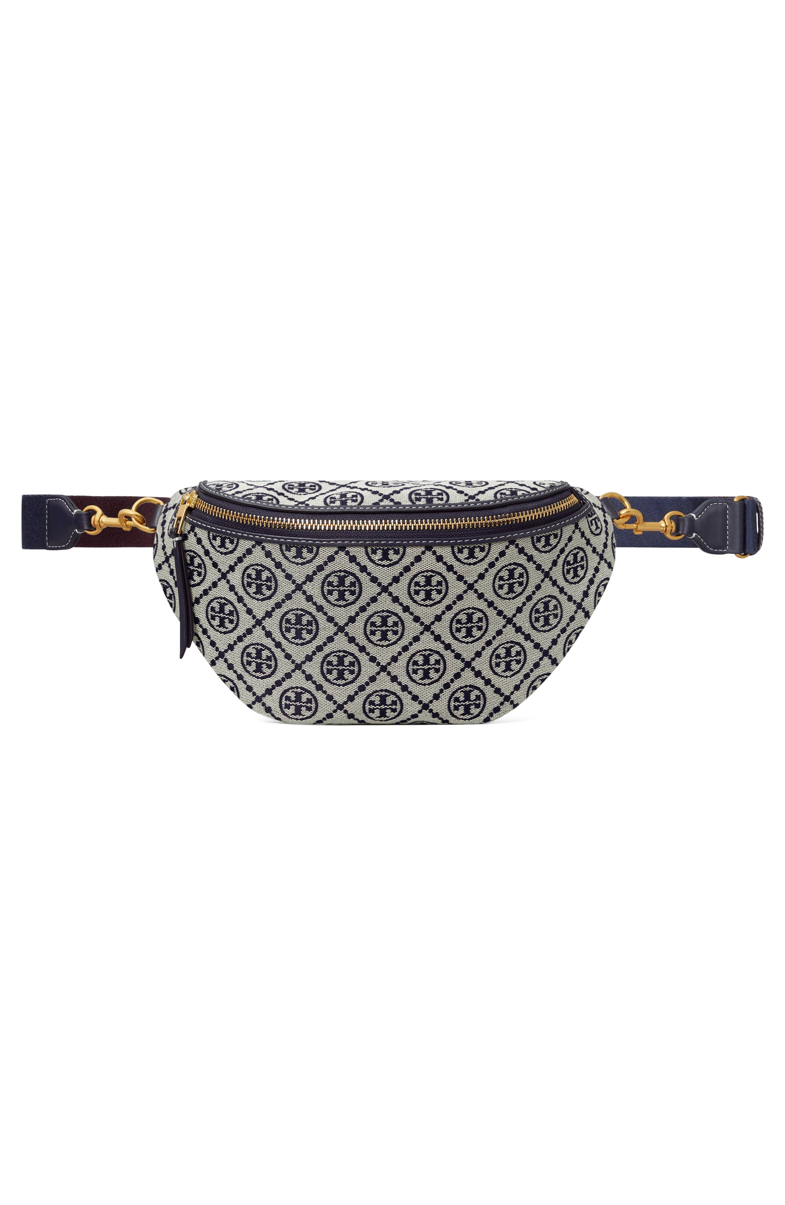 Tory Burch T Monogram Belt Bag Women's bags Black Jacquard New
