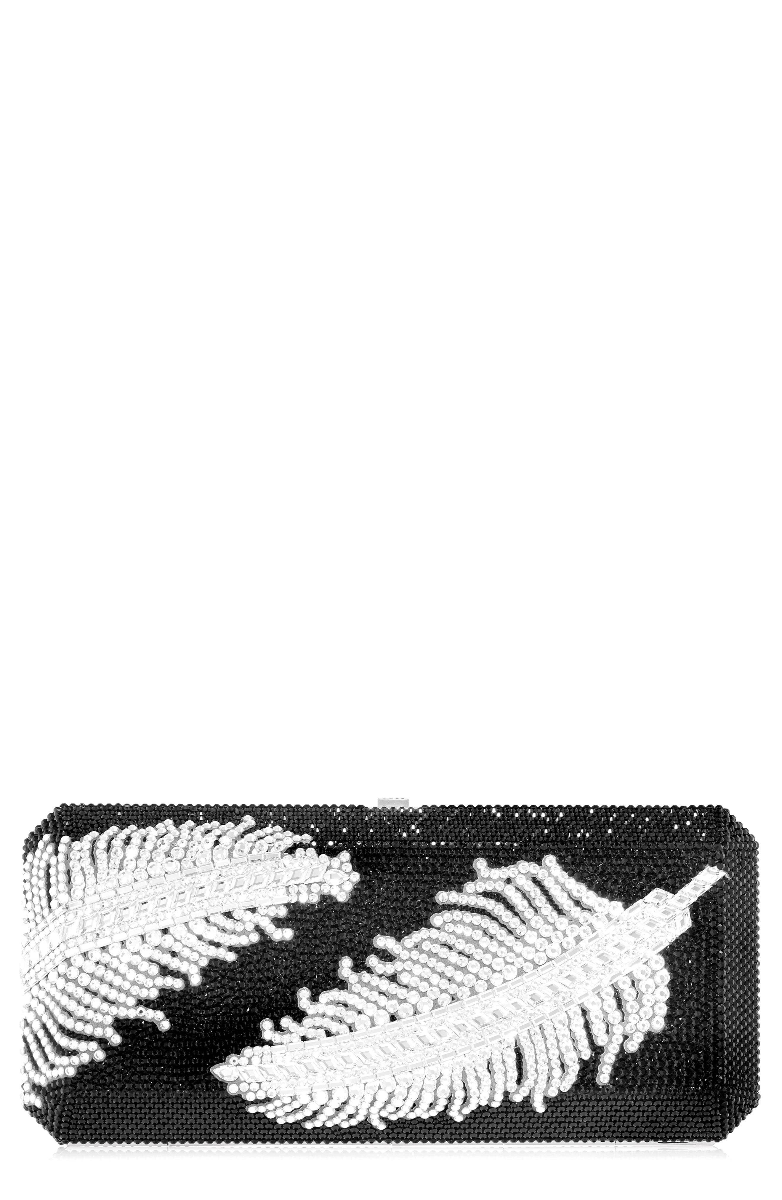 Judith Leiber Slim Rectangle Clutch Women's bags Silver New