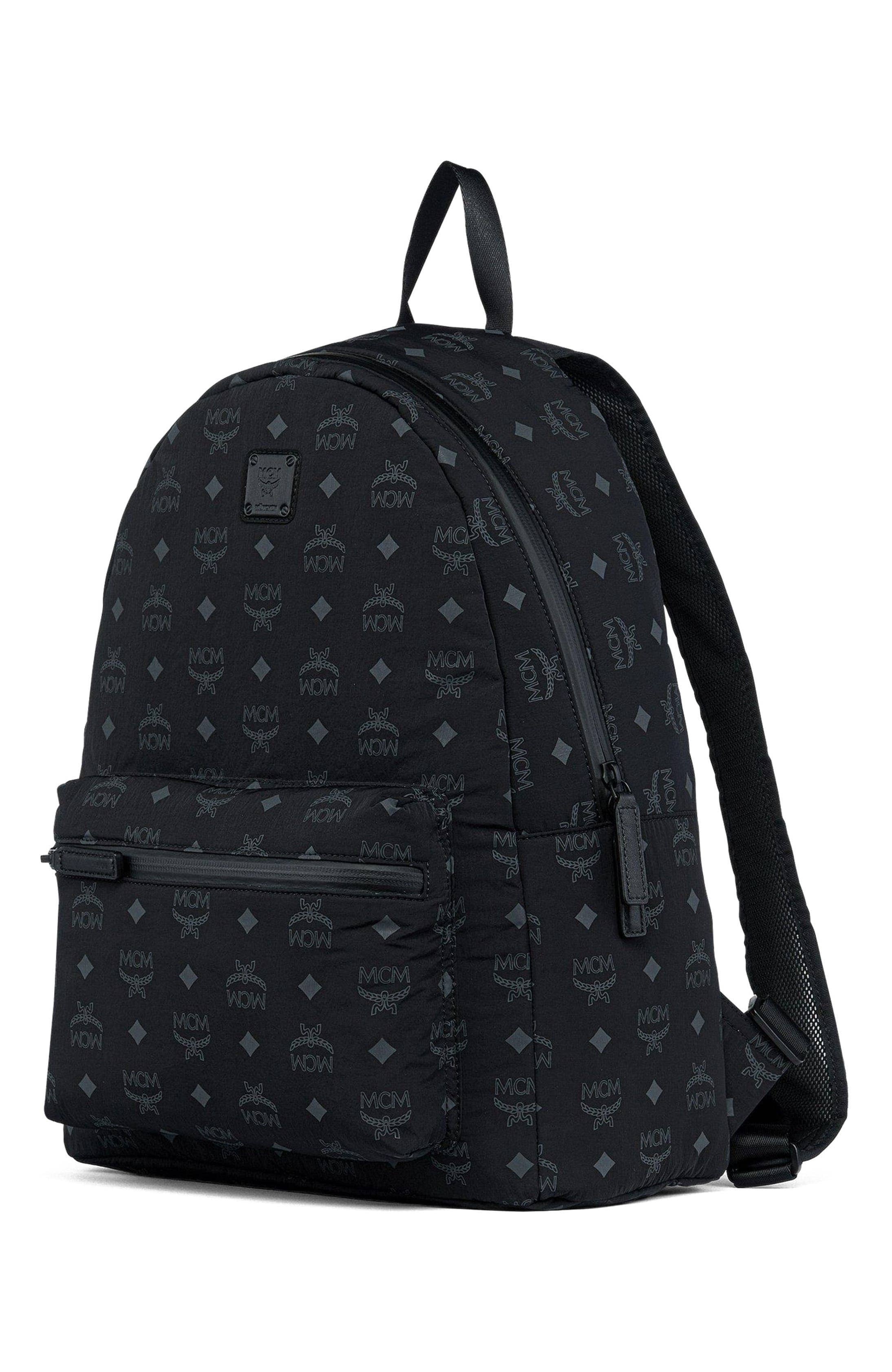MCM Stark Women's bags Black Calfskin Backpack Mini New