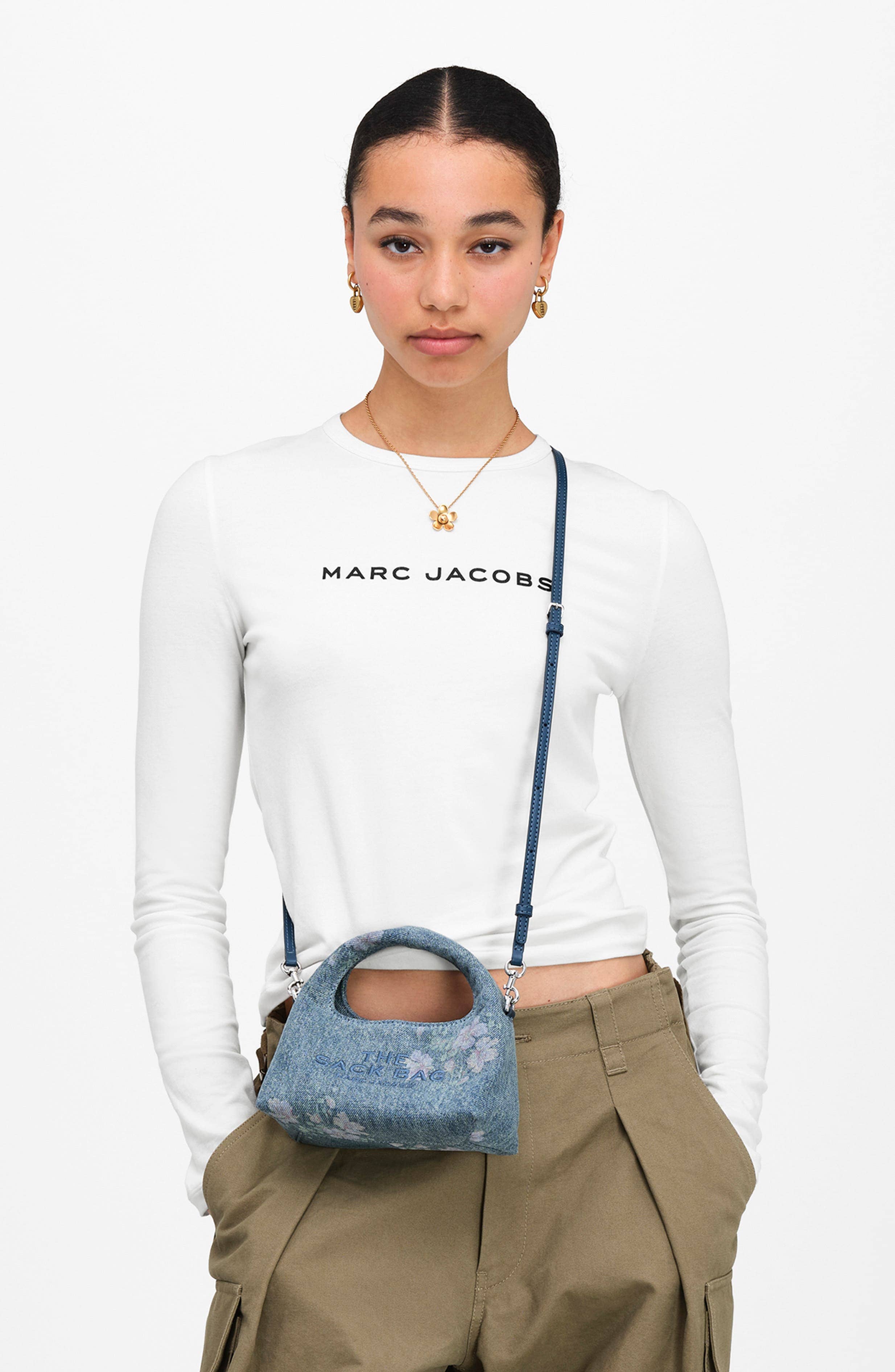 Marc Jacobs The Sack Bag Crossbody Women's bags Micro Blue Denim New