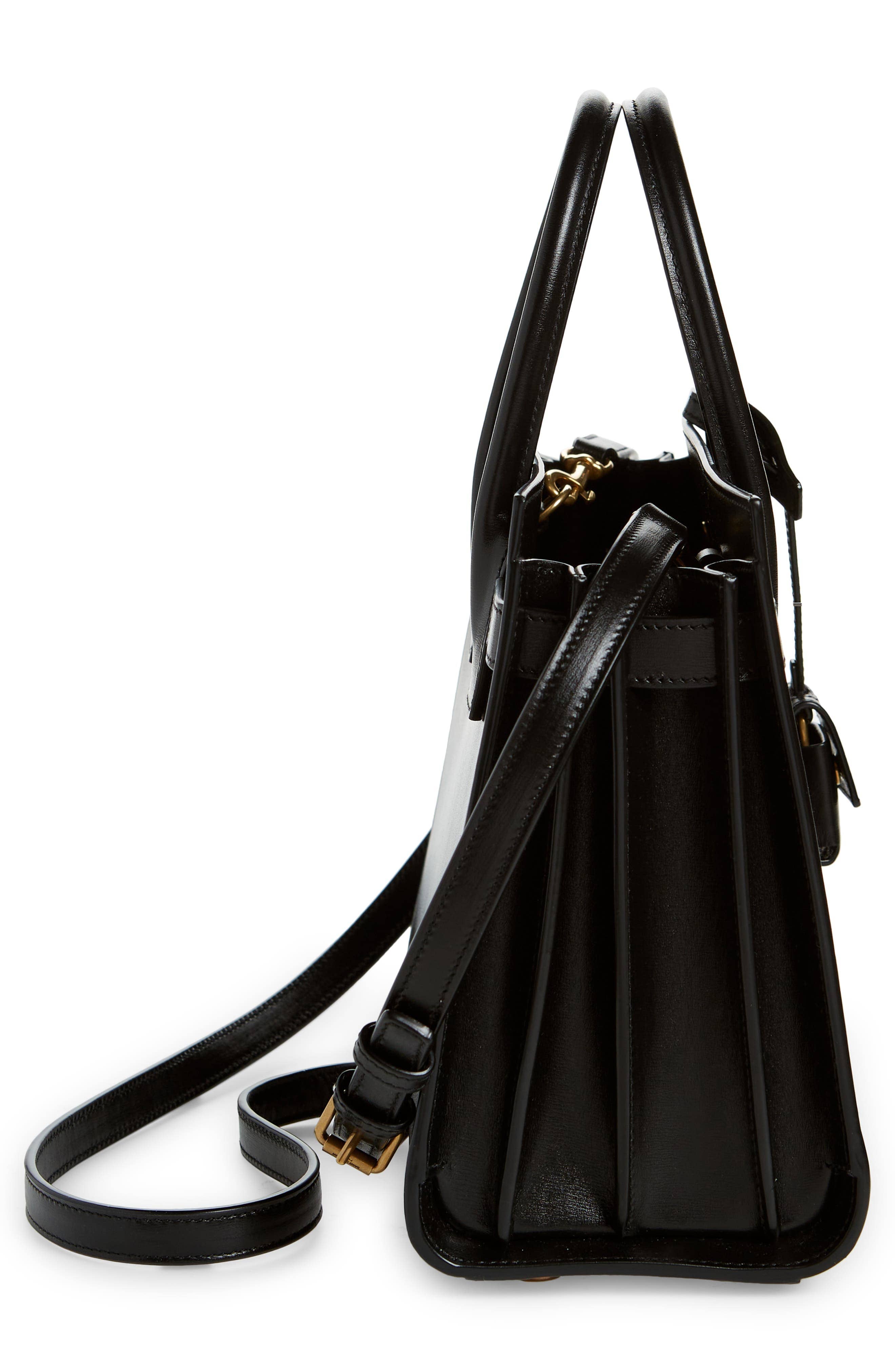 Saint Laurent Sac de Jour Tote Women's bags Baby Black Leather Gold New