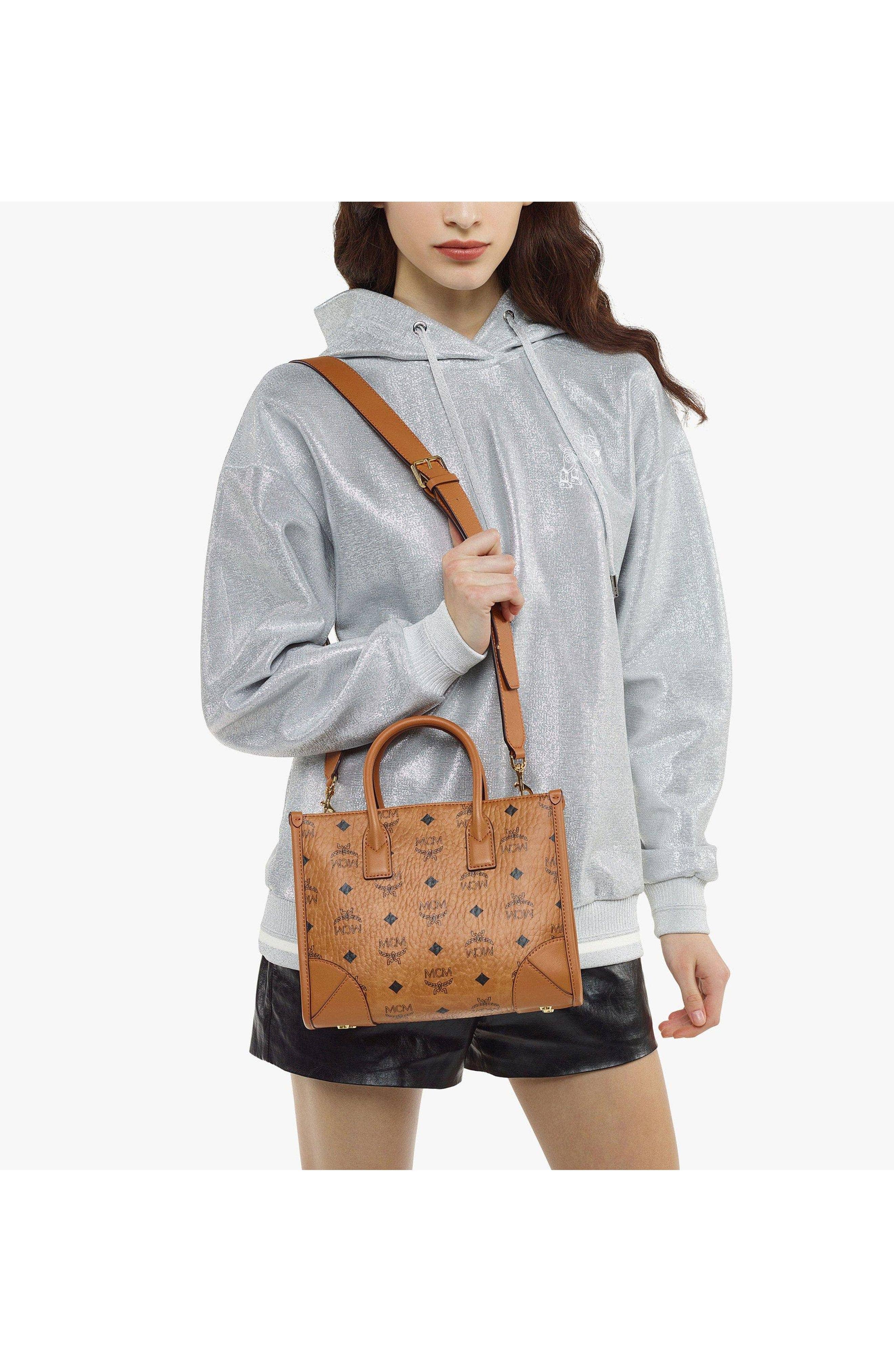 MCM München Tote Women's bags Small Cognac Visetos New