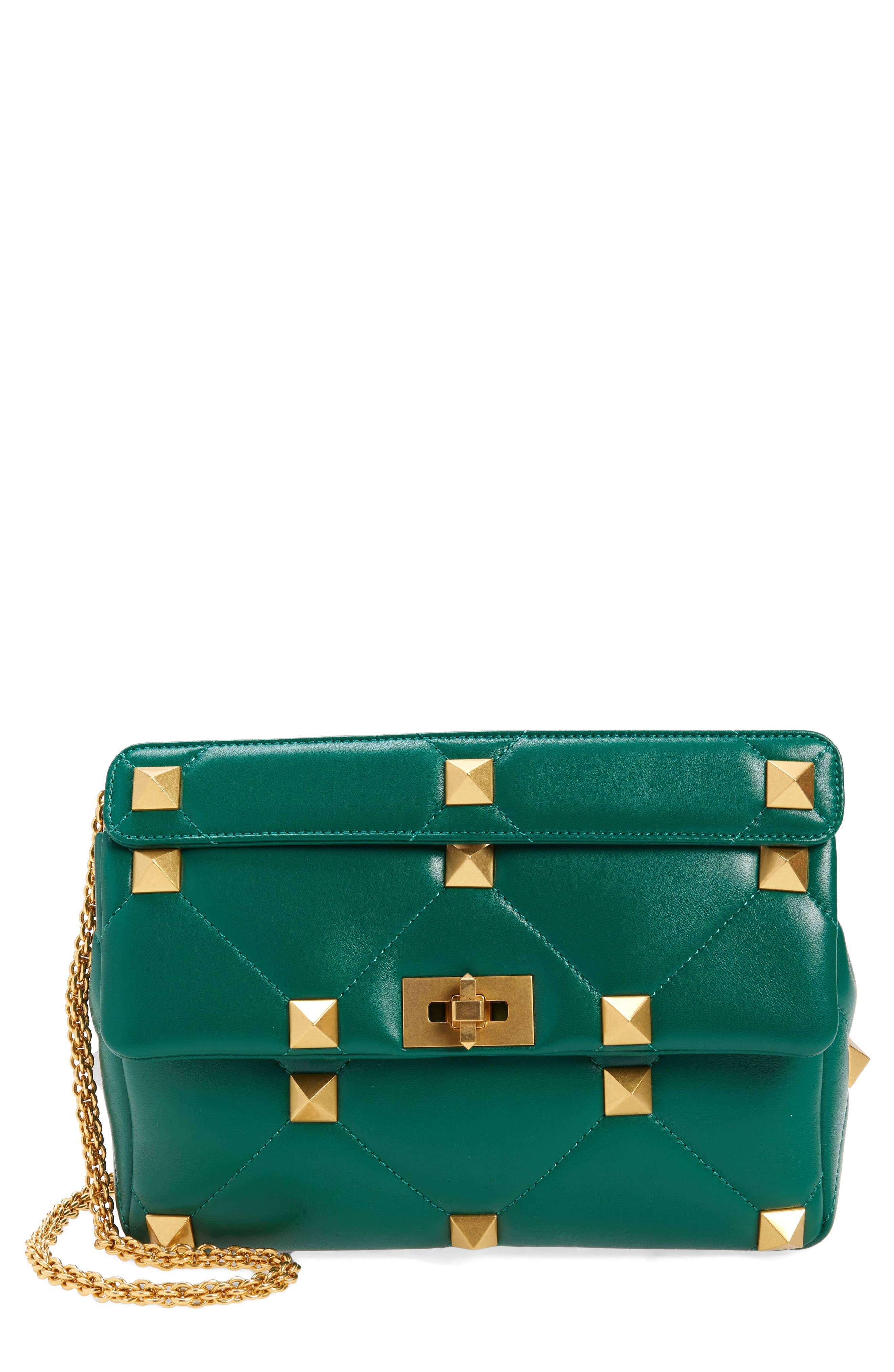 Valentino Garavani Roman Stud Bucket Bag Women's bags Green Raffia New