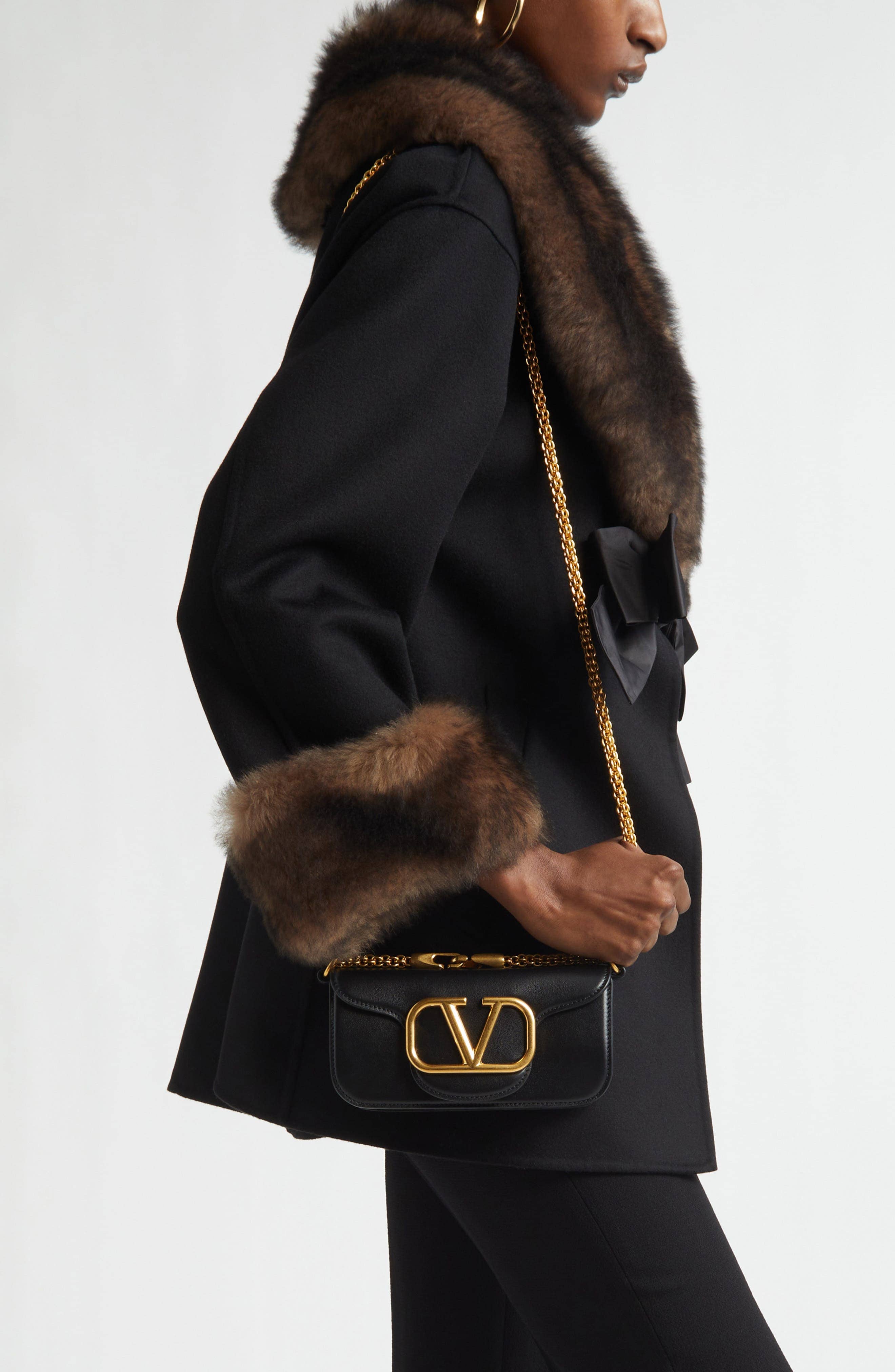Valentino Garavani Locò Shoulder Bag Women's bags Black Leather New