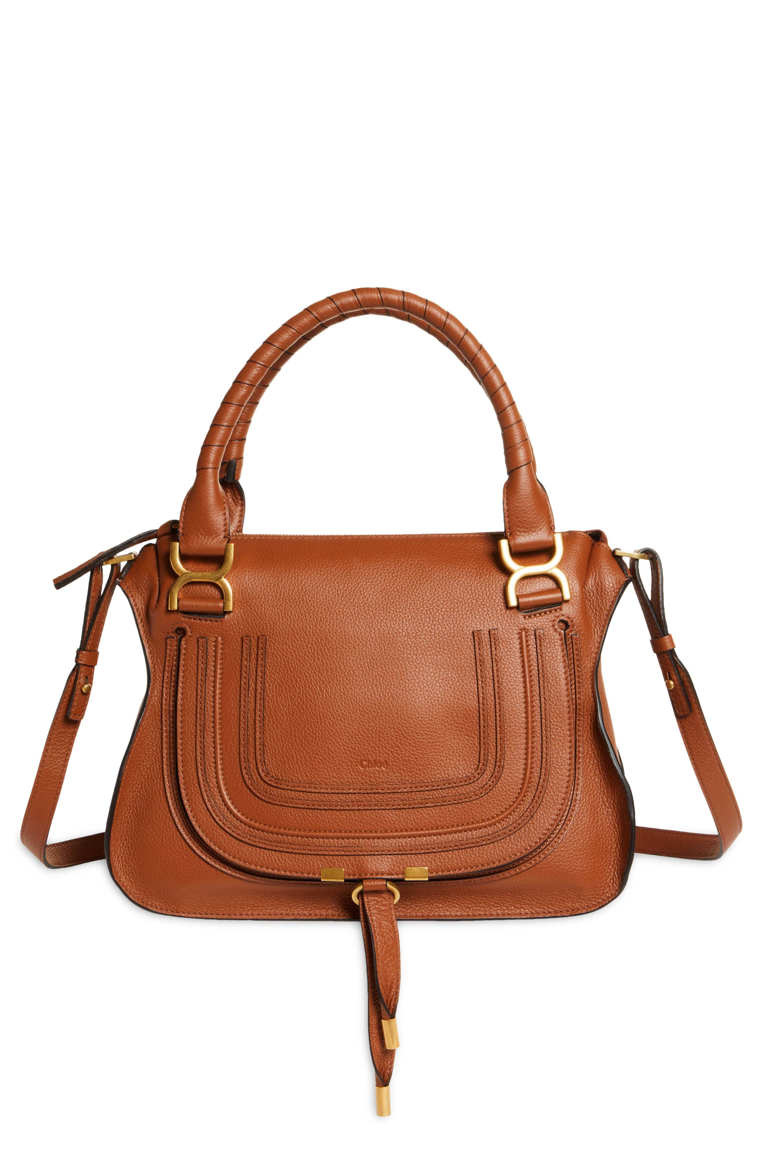 Chloé Marcie Top Handle Women's bags Hazelnut Brown Leather New