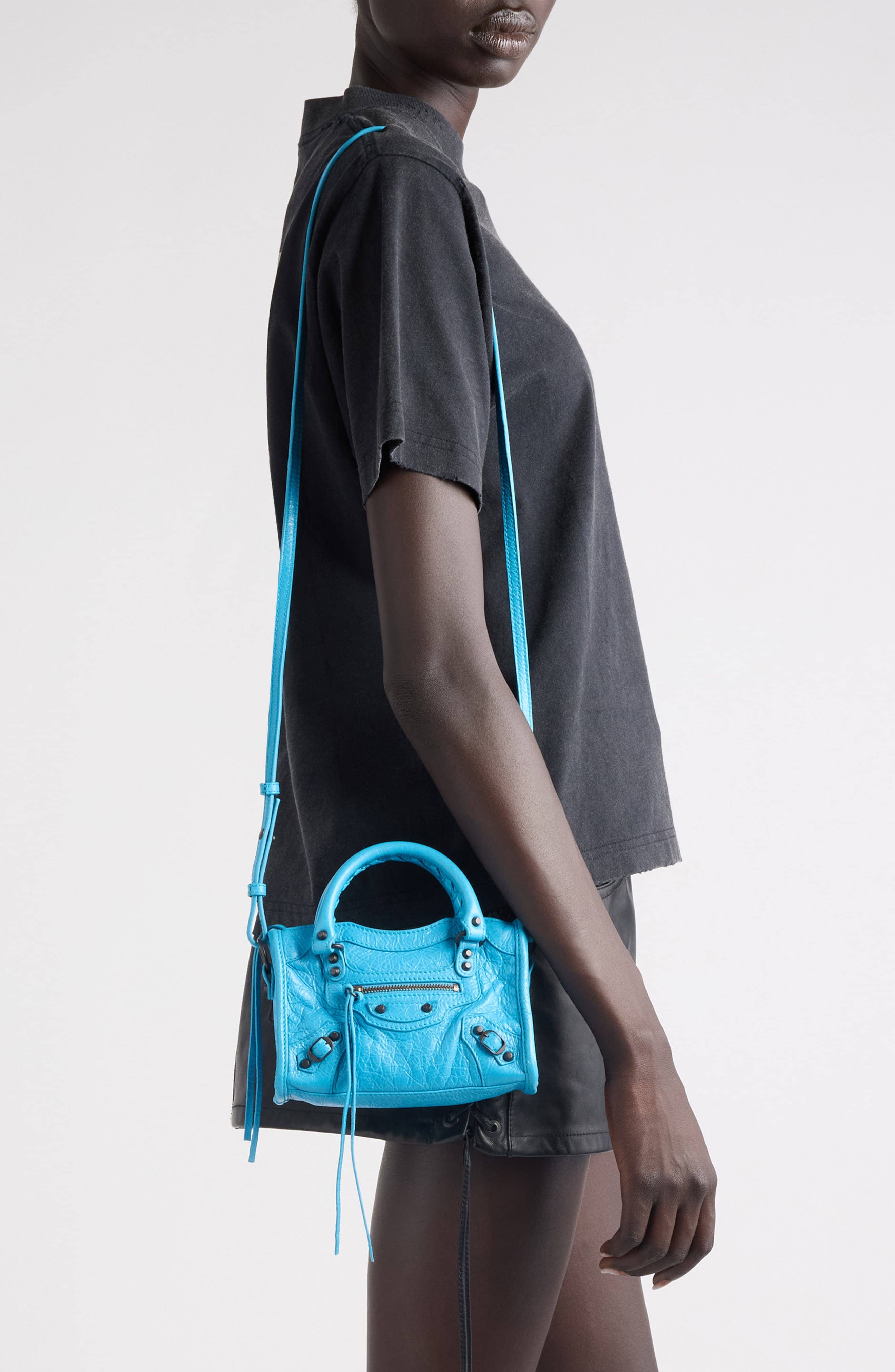 Balenciaga Le City Crossbody Women's bags Nano Blue Leather Unspecified New