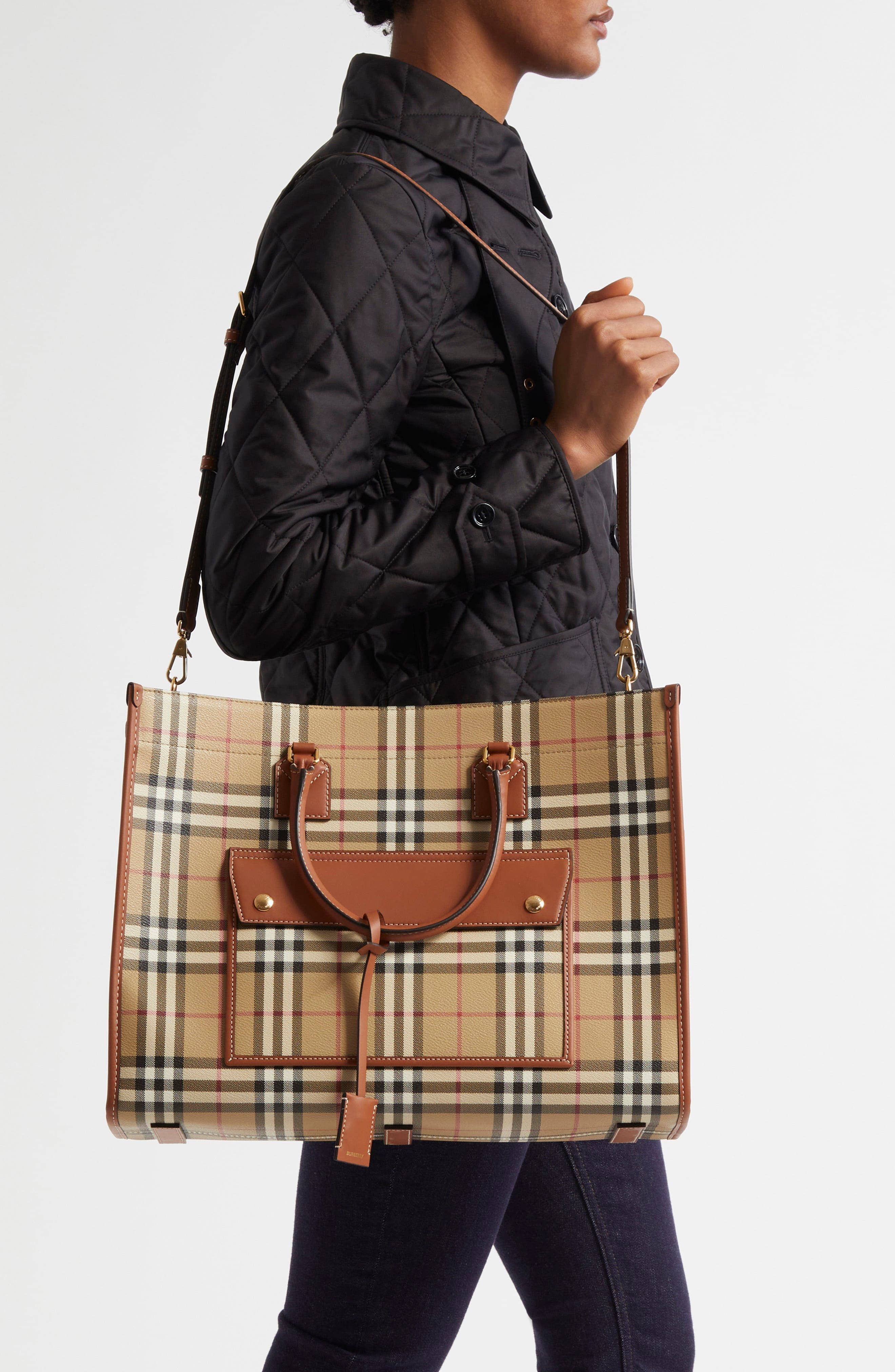 Burberry Freya Women's bags Medium Check Canvas New