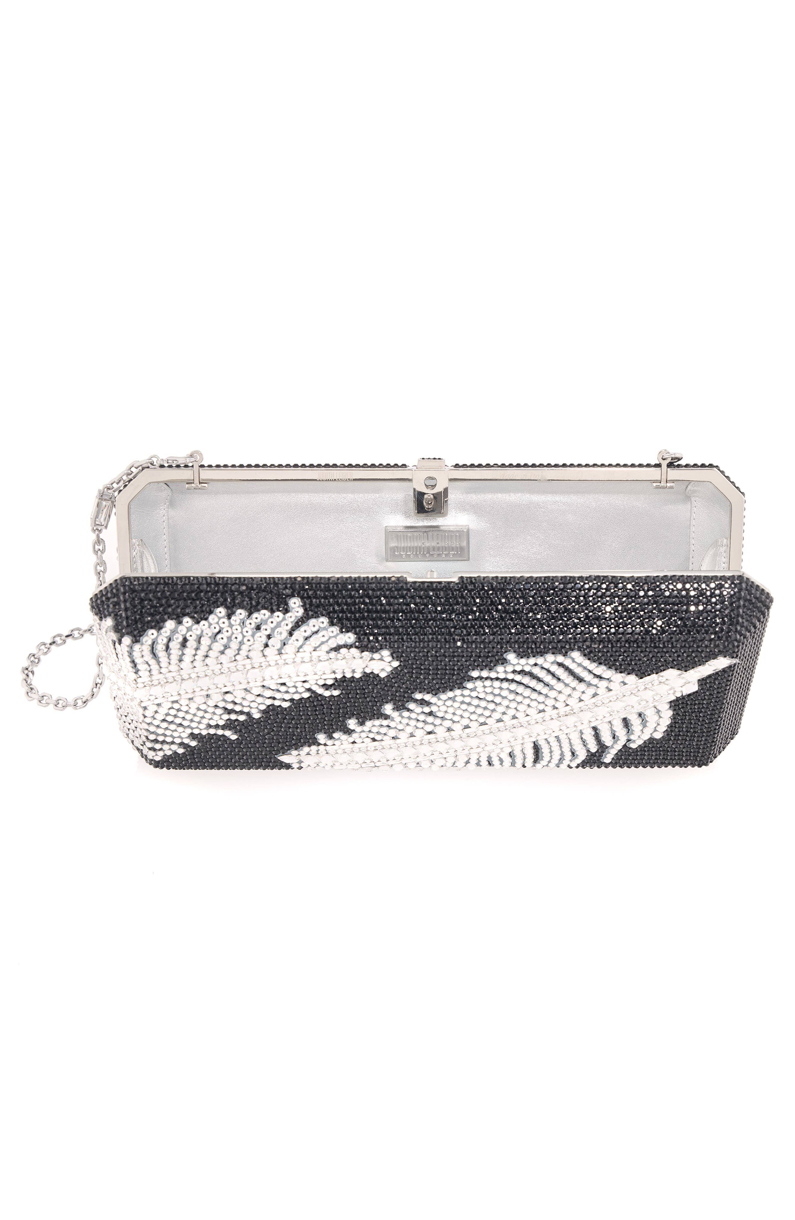 Judith Leiber Slim Rectangle Clutch Women's bags Silver New