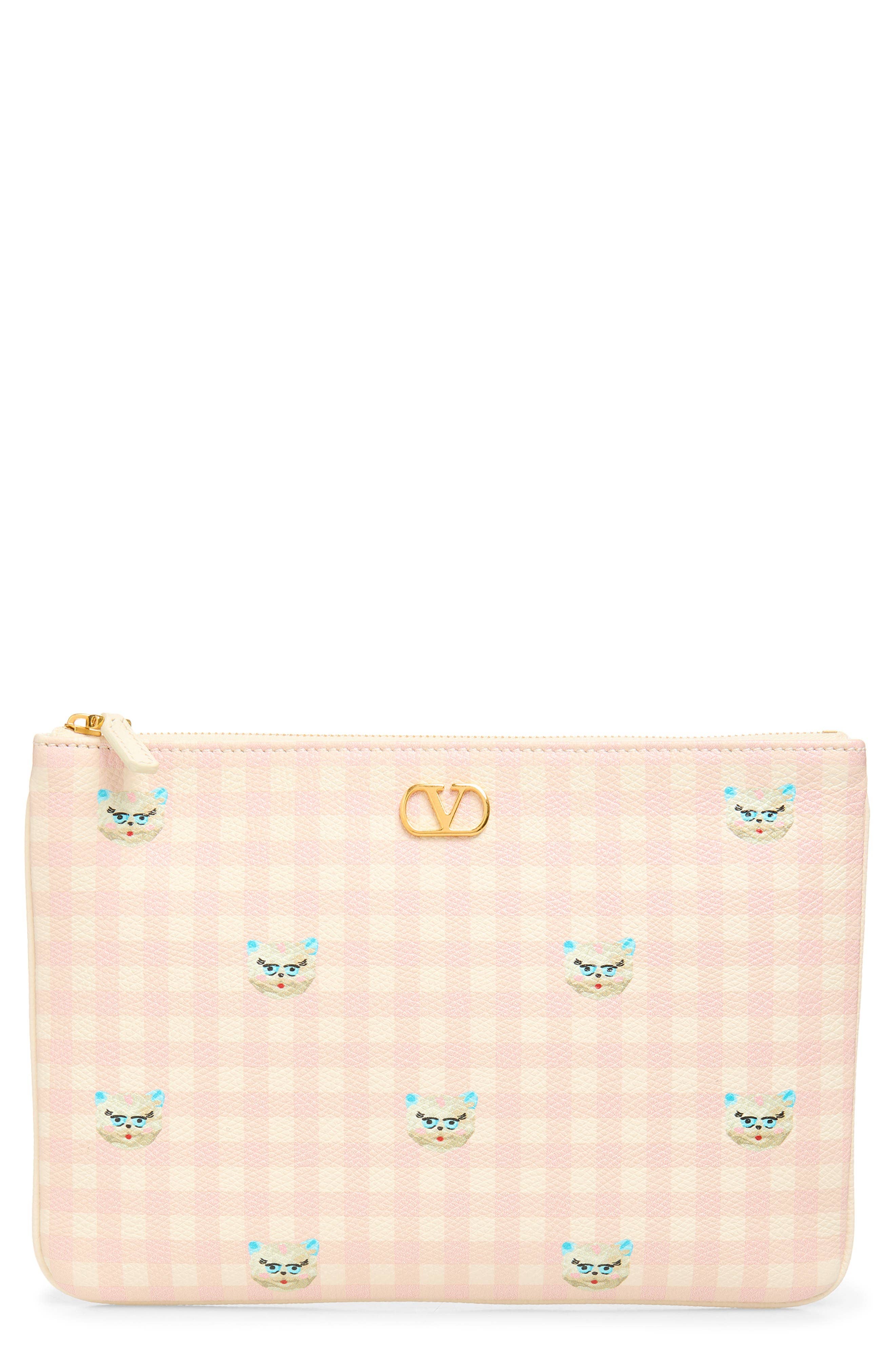 Valentino Garavani VLogo Signature Clutch Women's bags Ivory Calfskin New