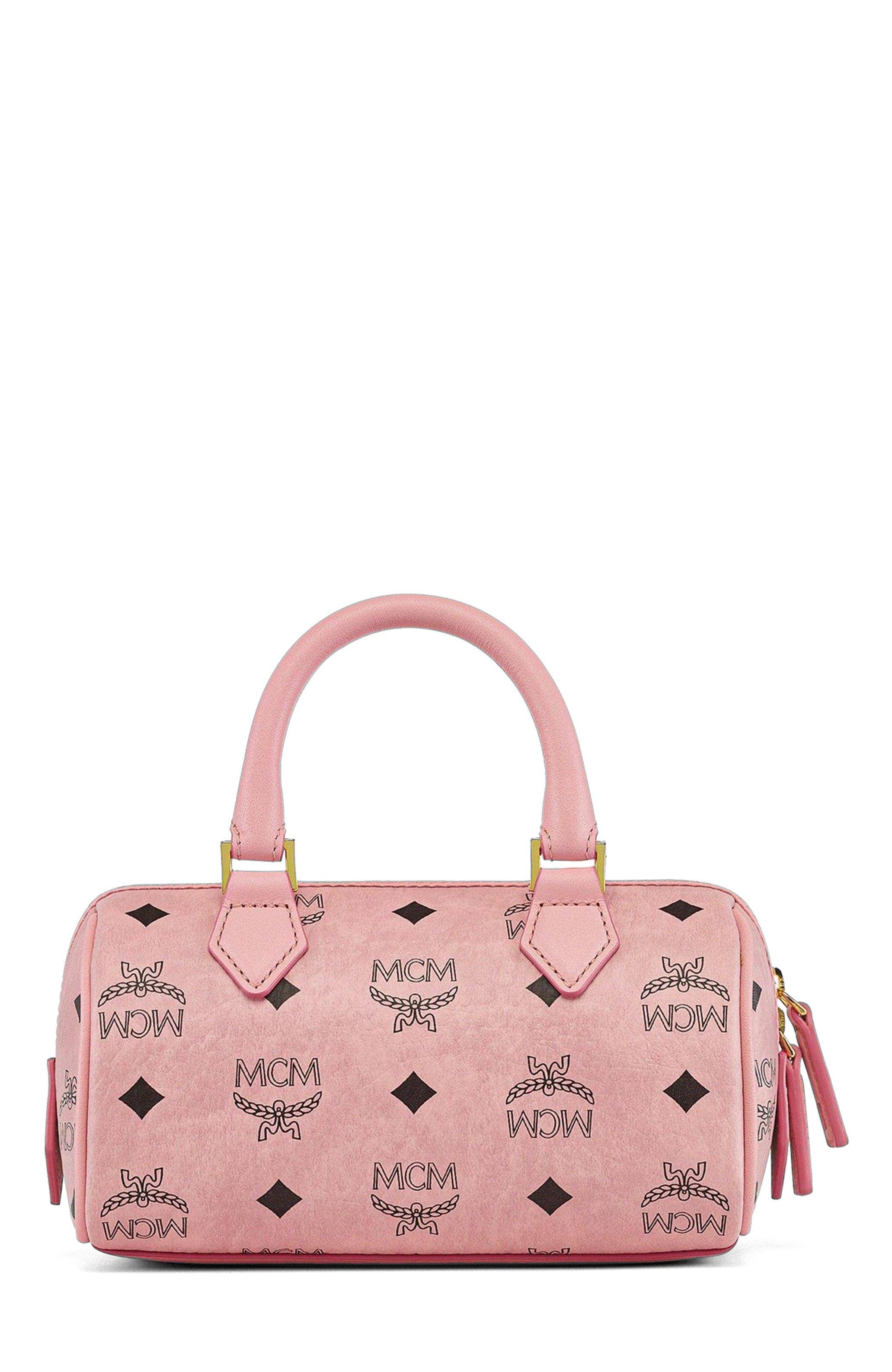 MCM Ella Boston Women's bags Pink Visetos Mini New