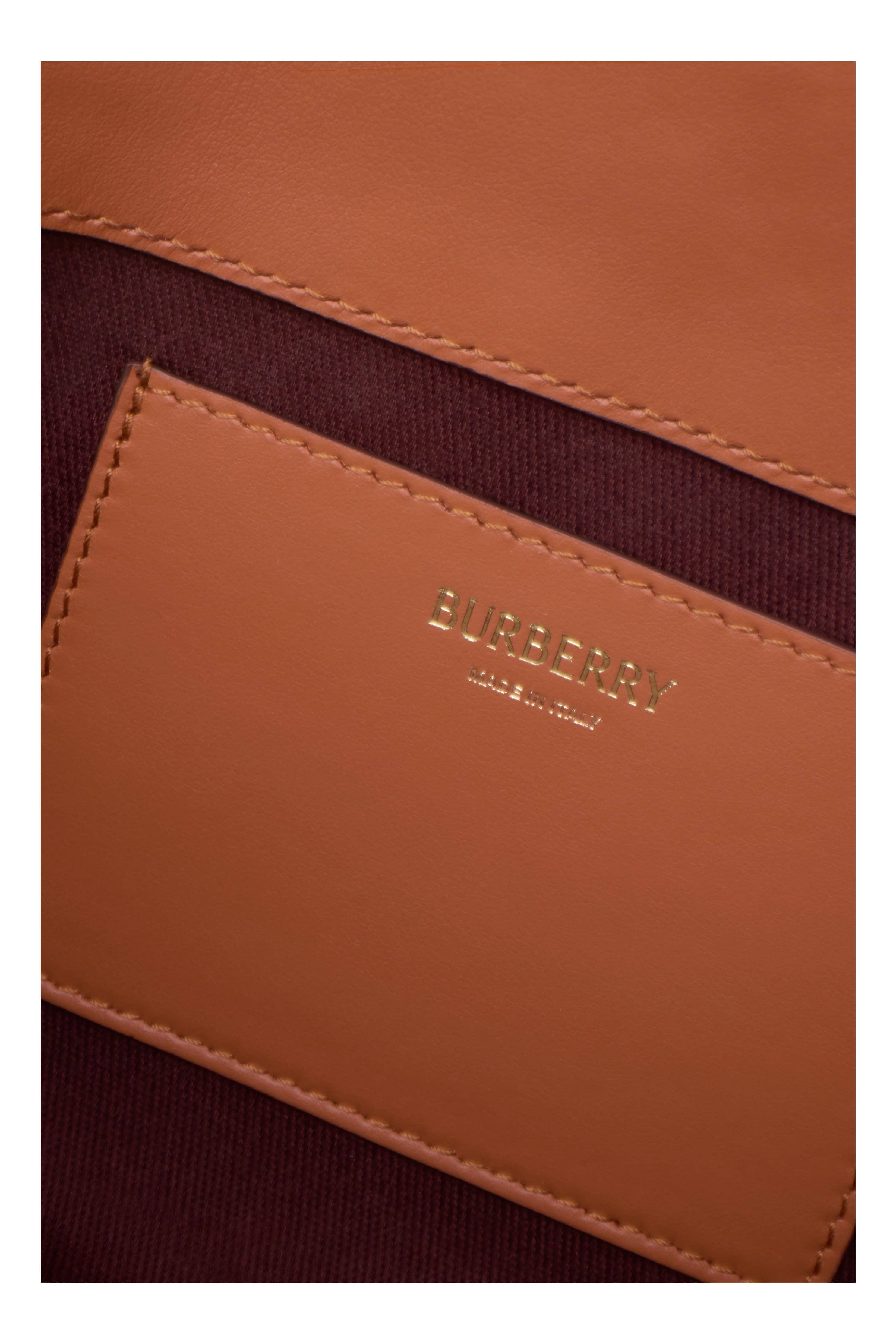 Burberry Note Top Handle Women's bags Small Brown Burberry Check Coated Canvas / Leather Trim New