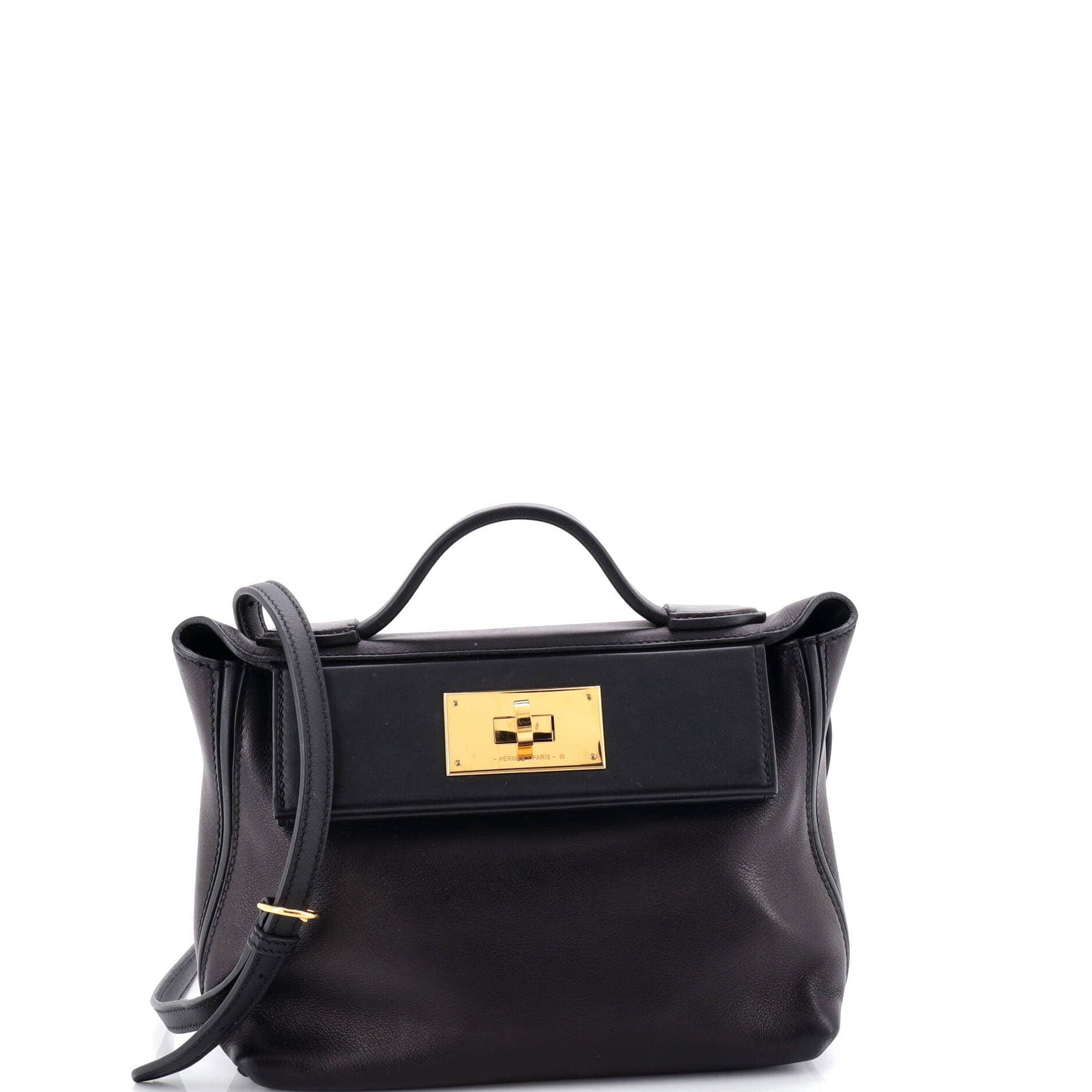Hermès 24/24 Top Handle Women's bags Unspecified Black Togo & Swift Palladium New
