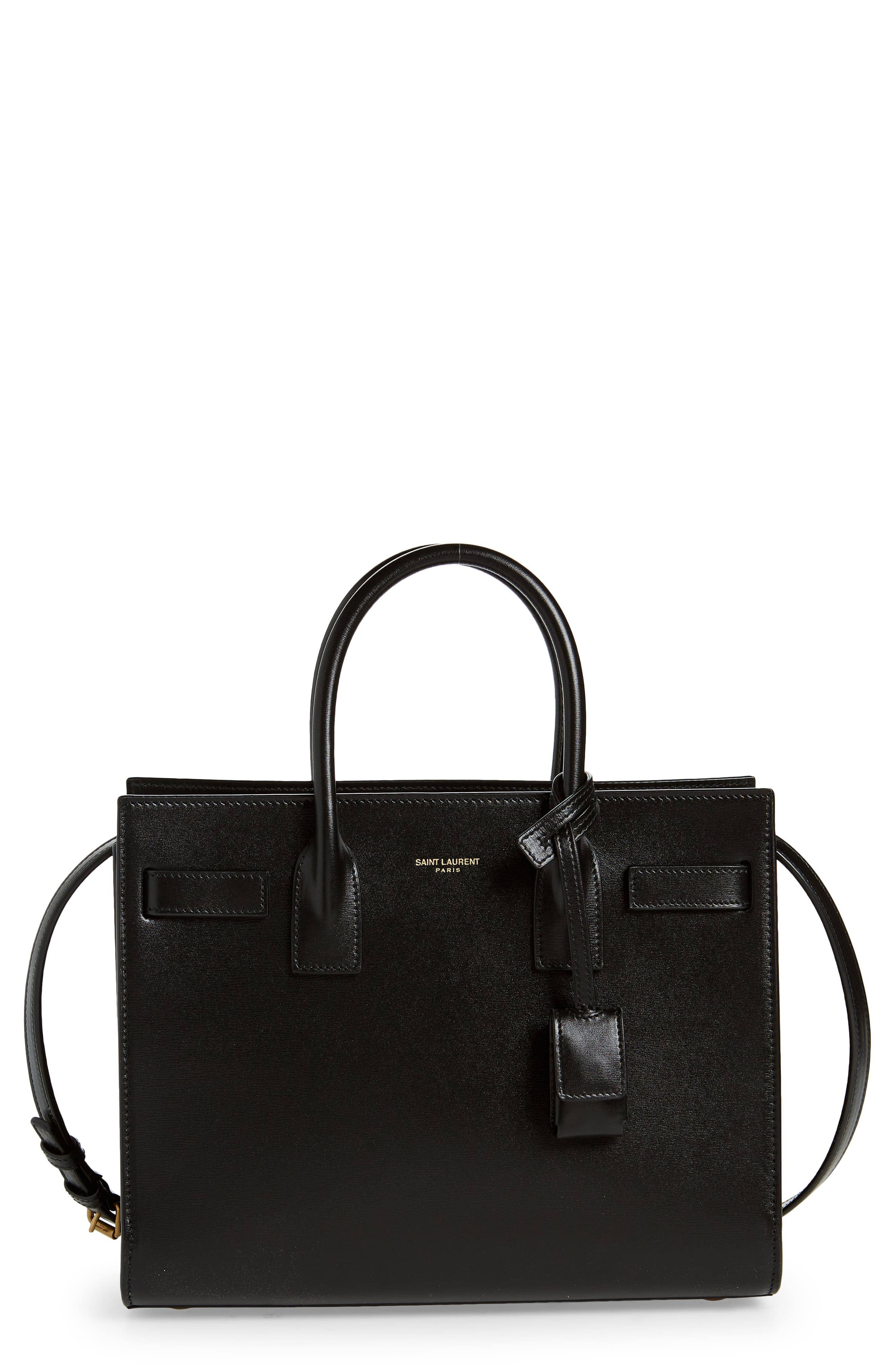 Saint Laurent Sac de Jour Tote Women's bags Baby Black Leather Gold New