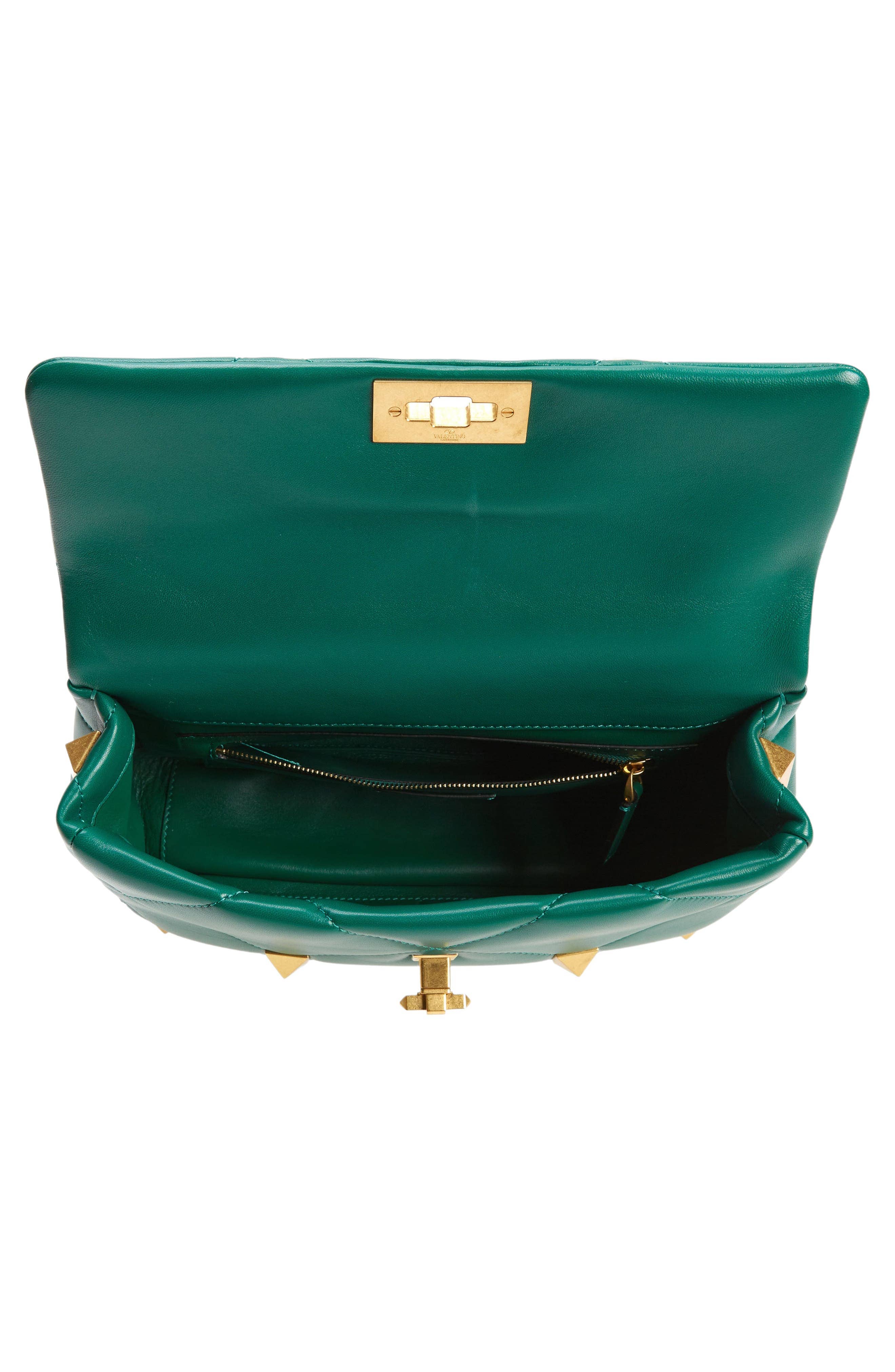 Valentino Garavani Roman Stud Bucket Bag Women's bags Green Raffia New
