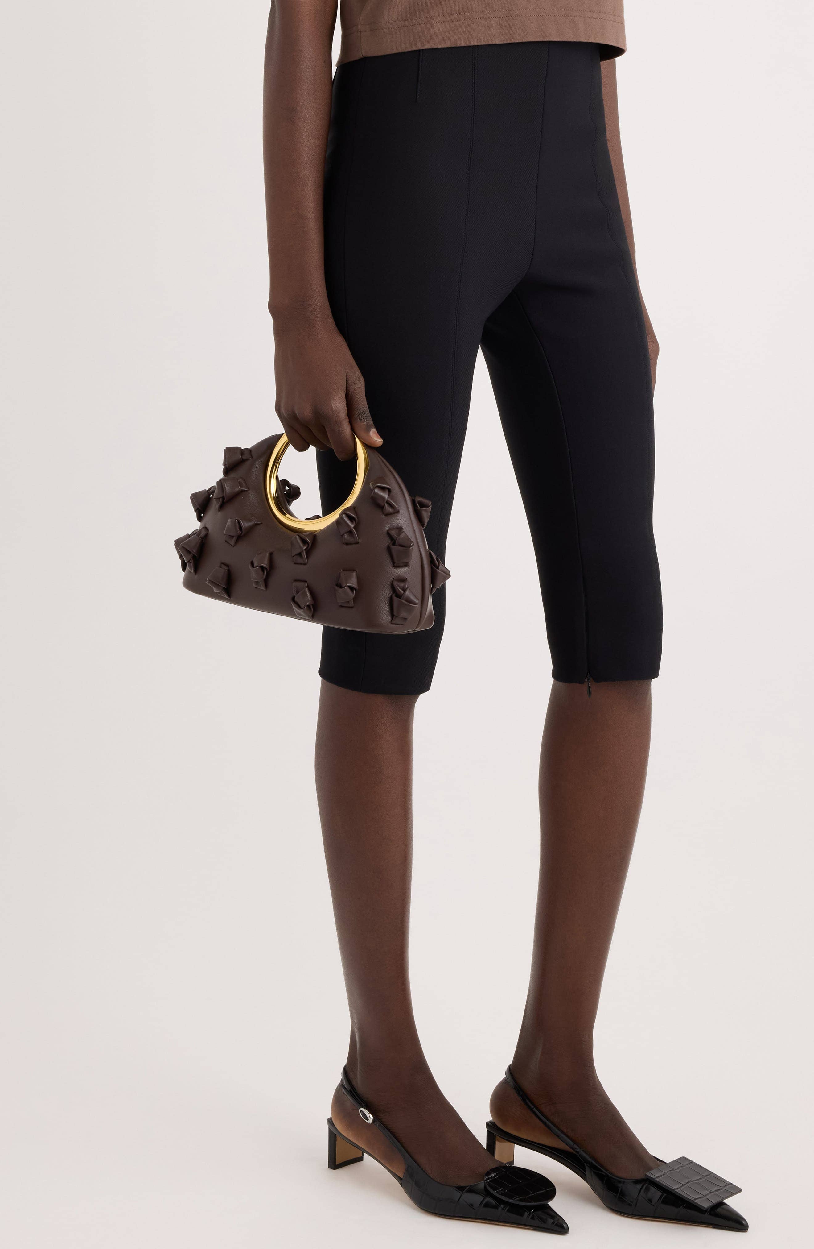 Jacquemus Knot Top Handle Women's bags Petite Light Brown Leather New
