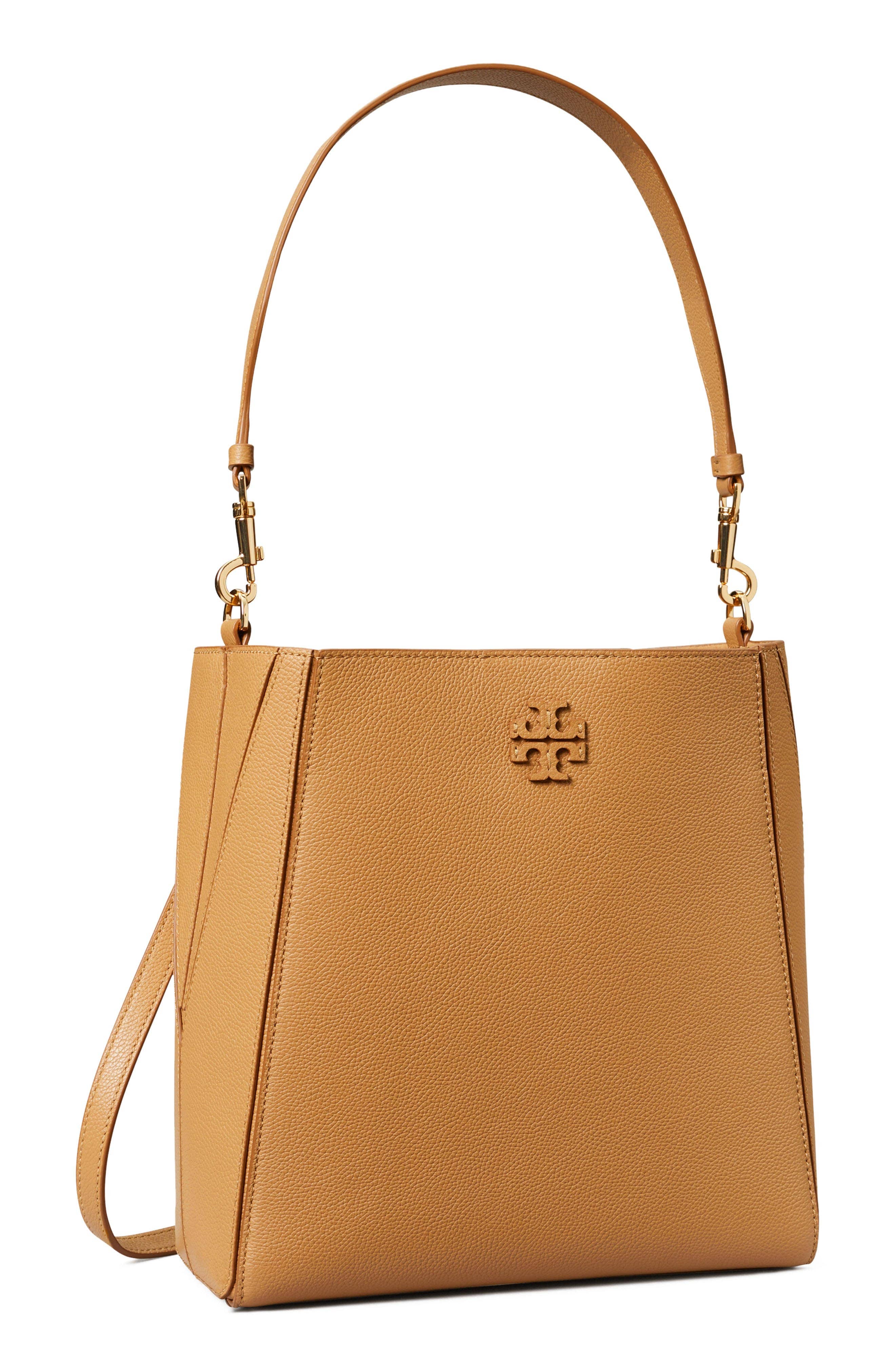 Tory Burch McGraw Bucket Bag Women's bags Tiramisu Leather New