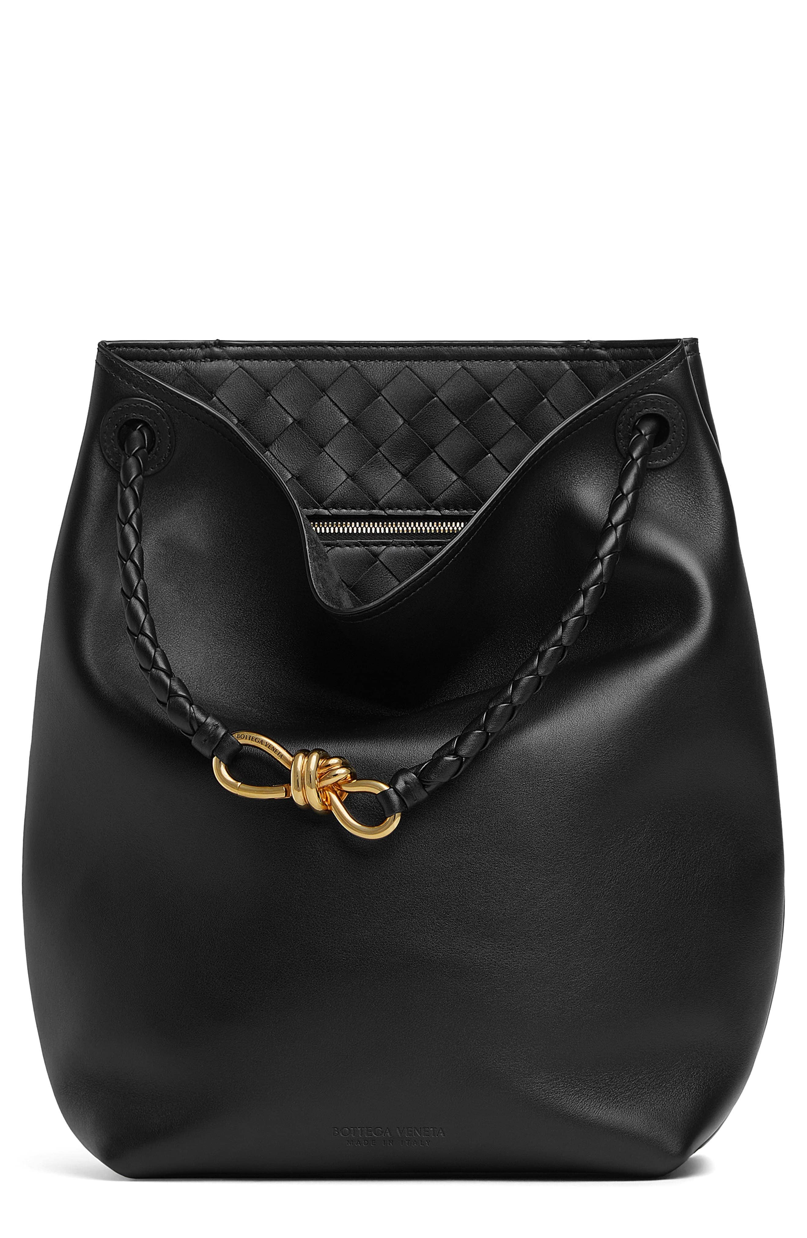 Bottega Veneta Andiamo Bucket Bag Women's bags Unspecified Pale Blue Intrecciato Small New