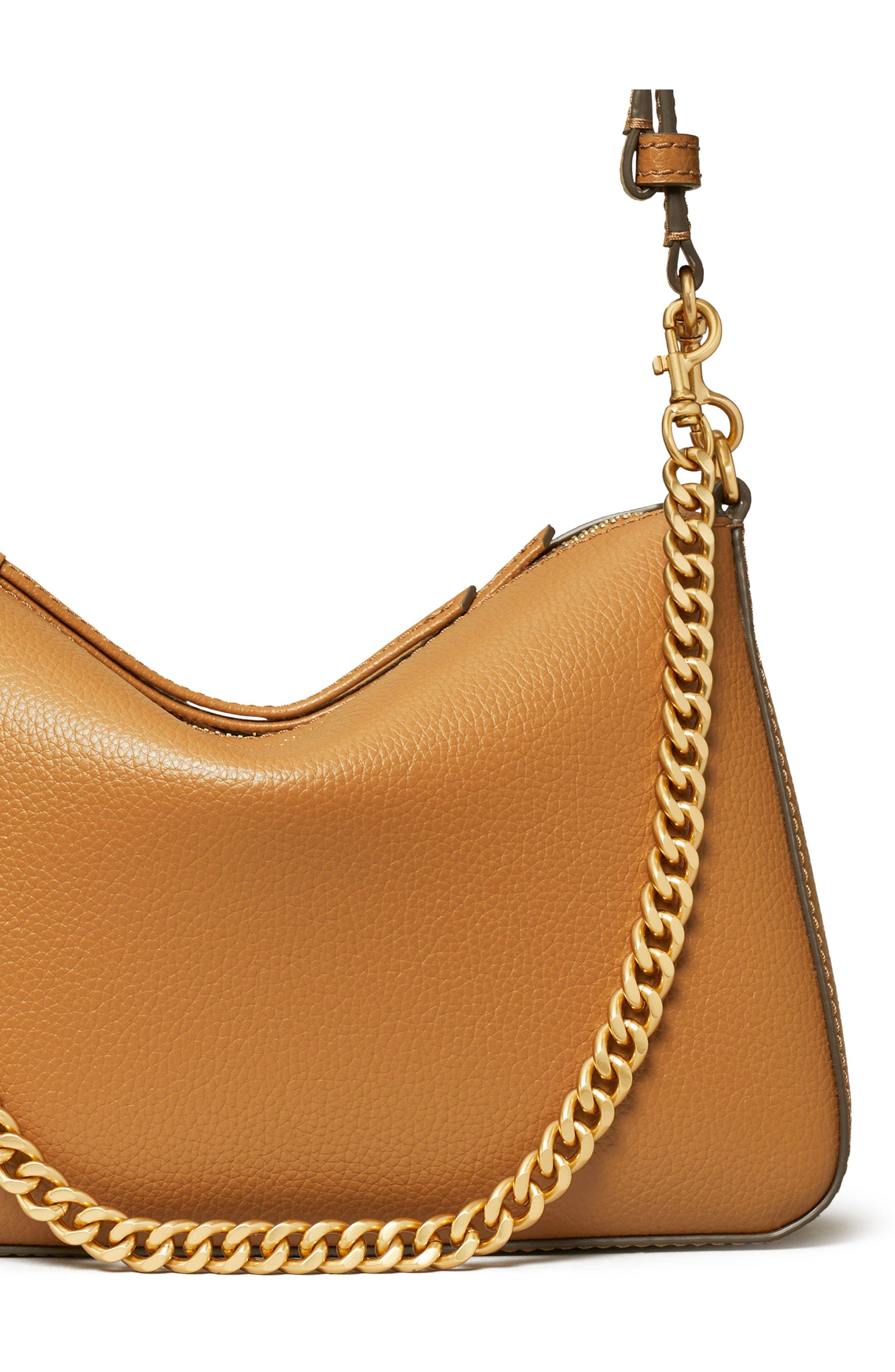 Tory Burch Perry Women's bags Autumn Brown Pebbled Leather Shoulder Bag Small New