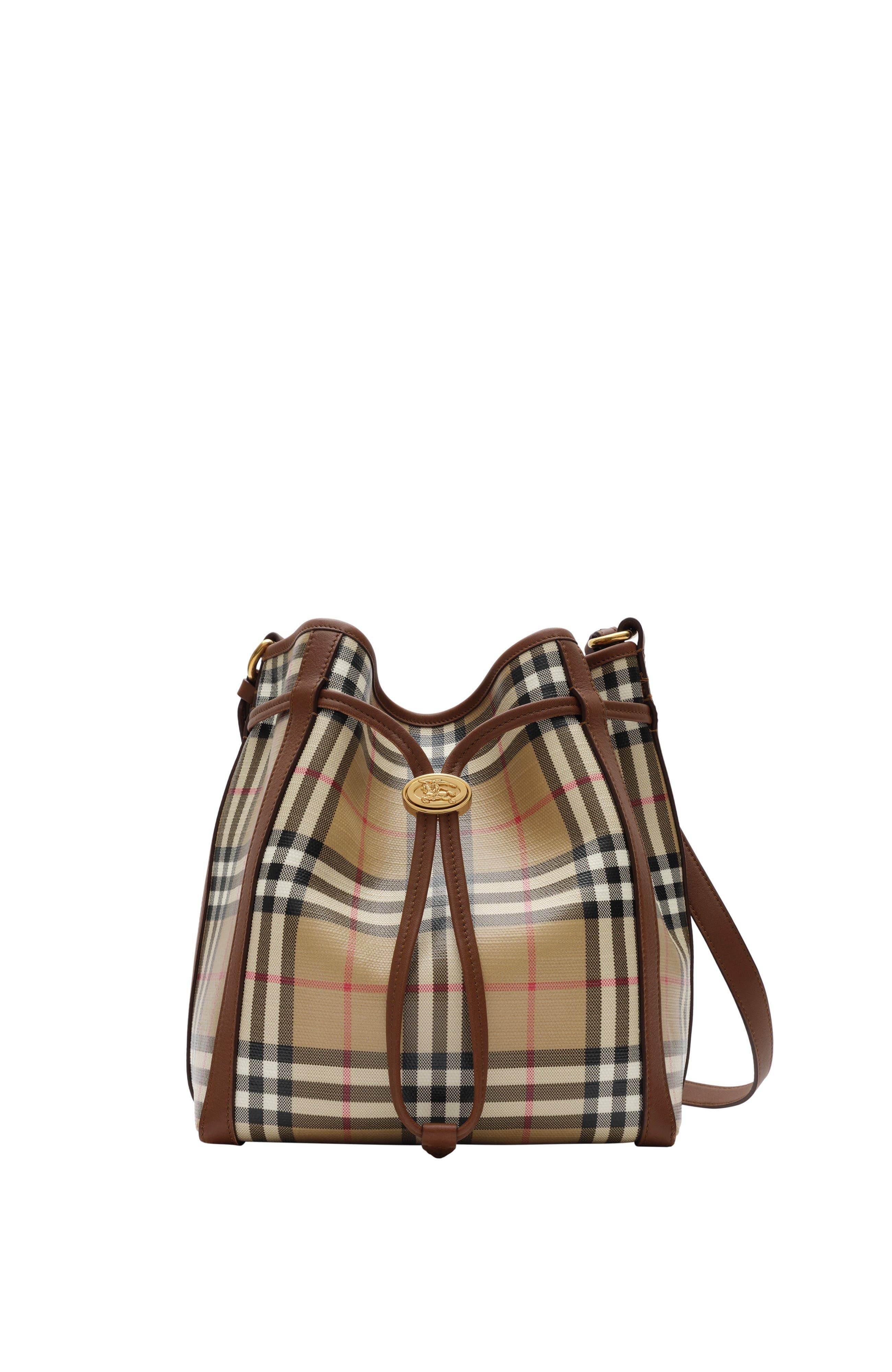 Burberry Check Bucket Women's bags Mini Archive Beige Canvas New