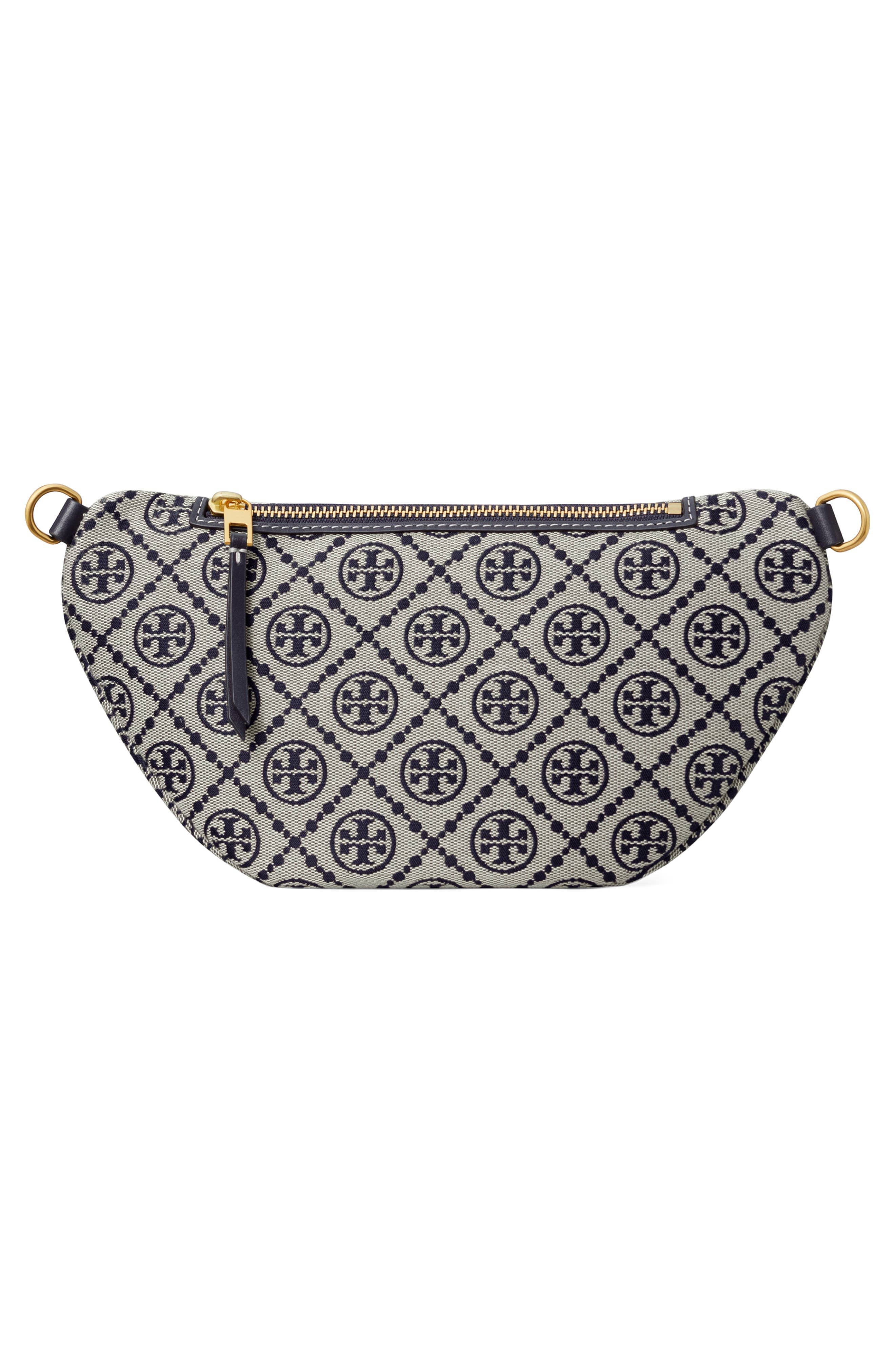 Tory Burch T Monogram Belt Bag Women's bags Black Jacquard New