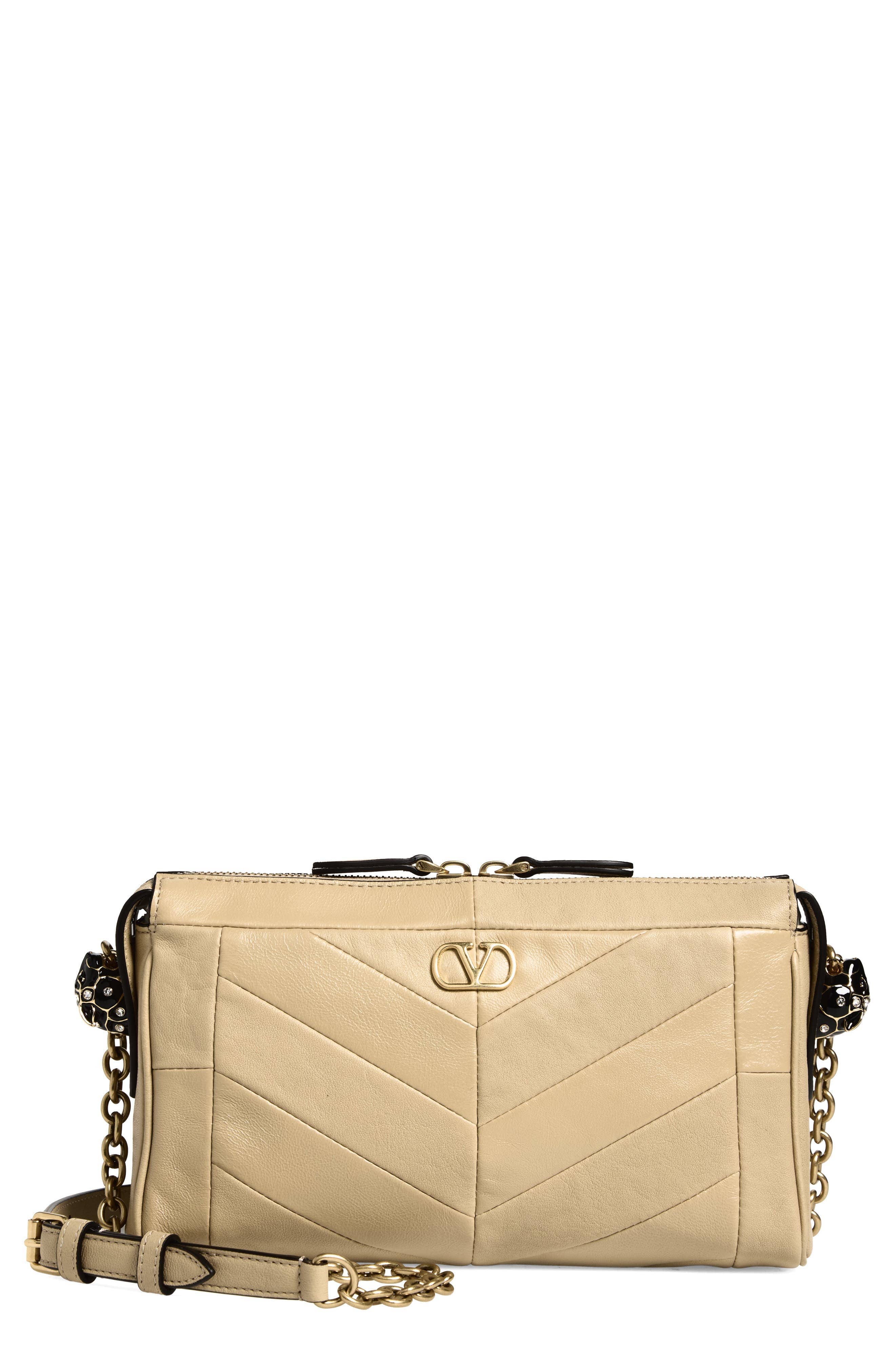 Valentino Garavani Panthea Shoulder Bag Women's bags Beige Patchwork Leather New