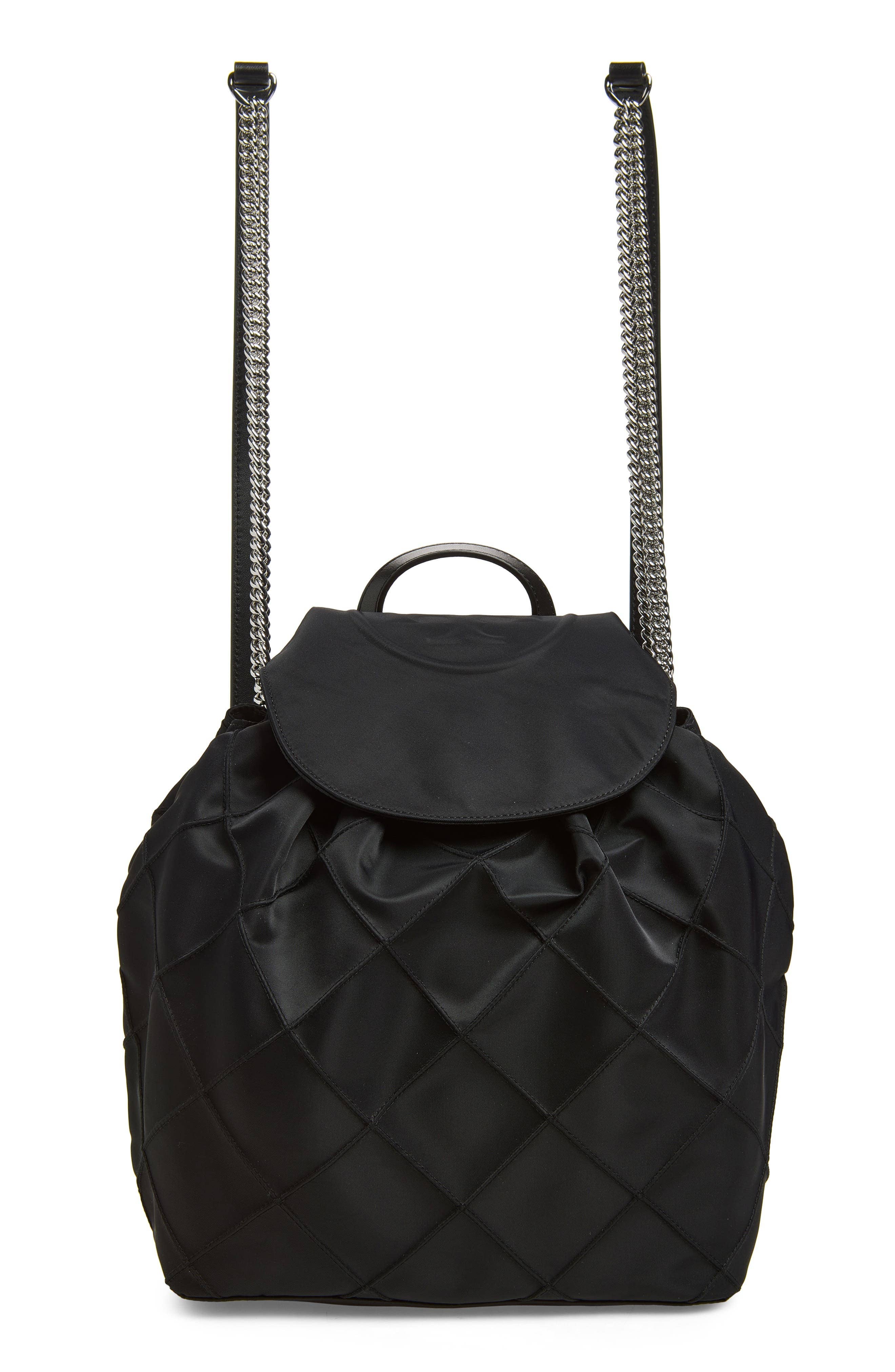 Tory Burch Fleming Backpack Women's bags Small Black Nylon New