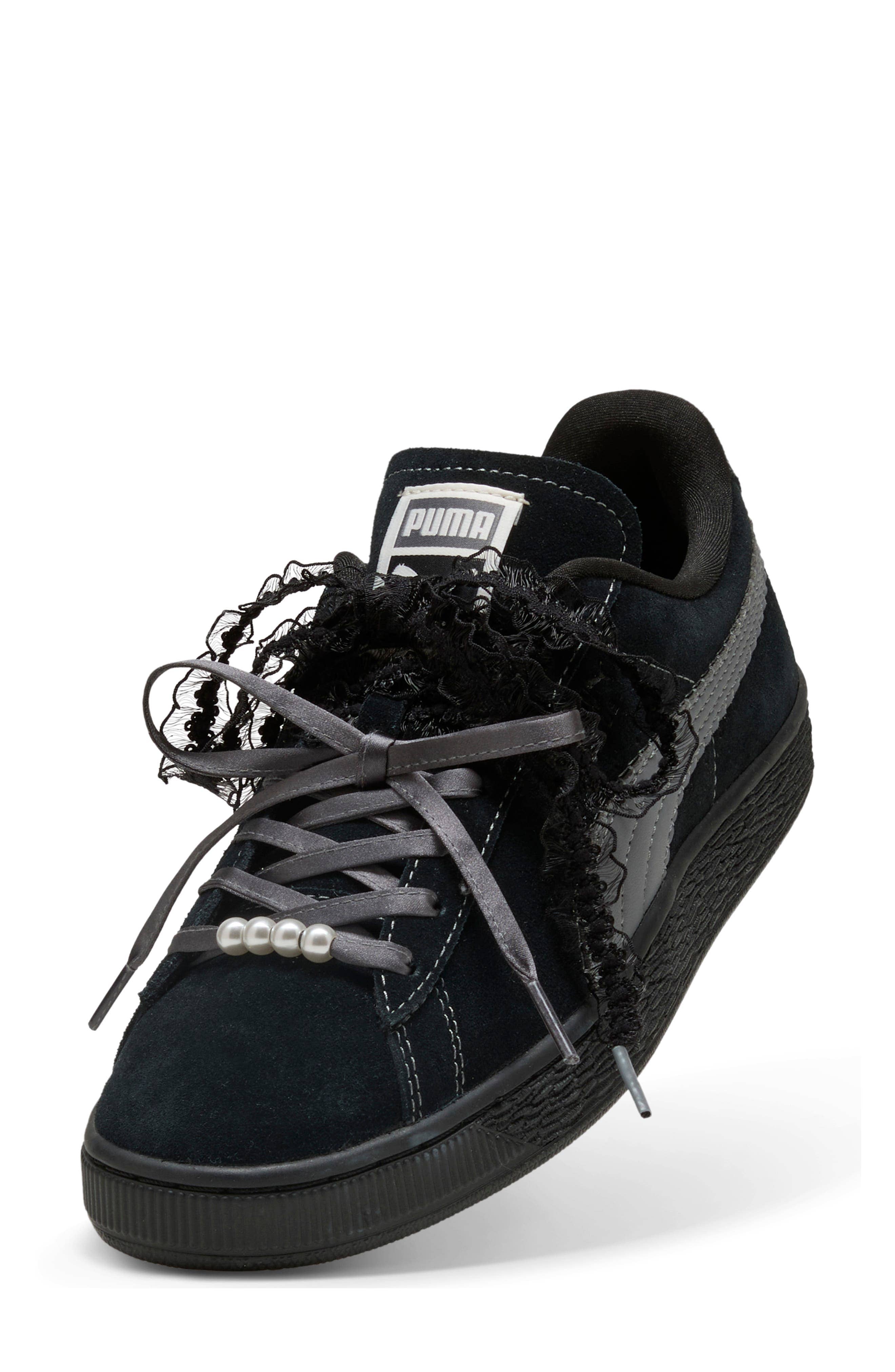 Puma Suede Bloom Sneaker Black 8.5 New