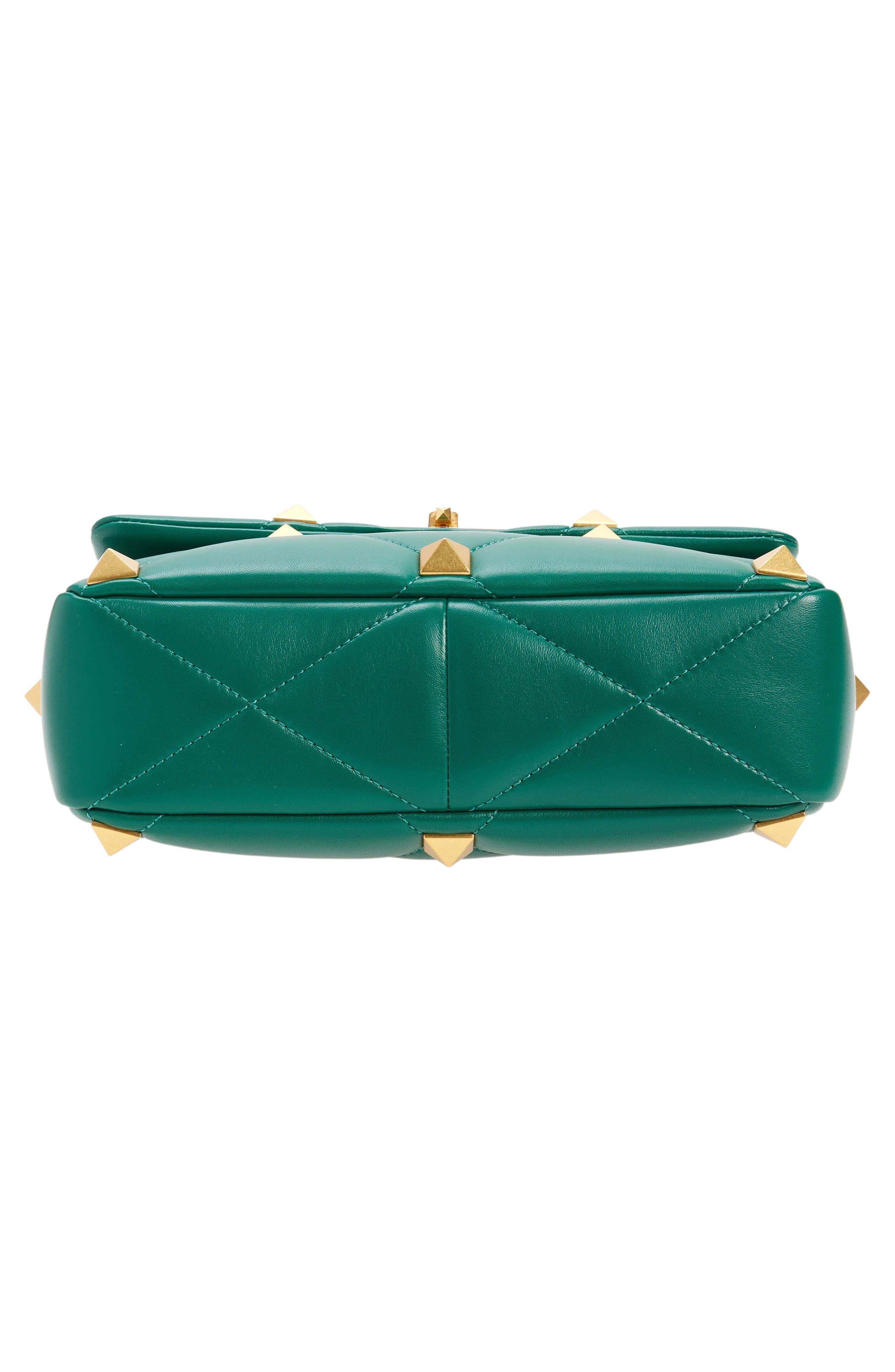 Valentino Garavani Roman Stud Bucket Bag Women's bags Green Raffia New