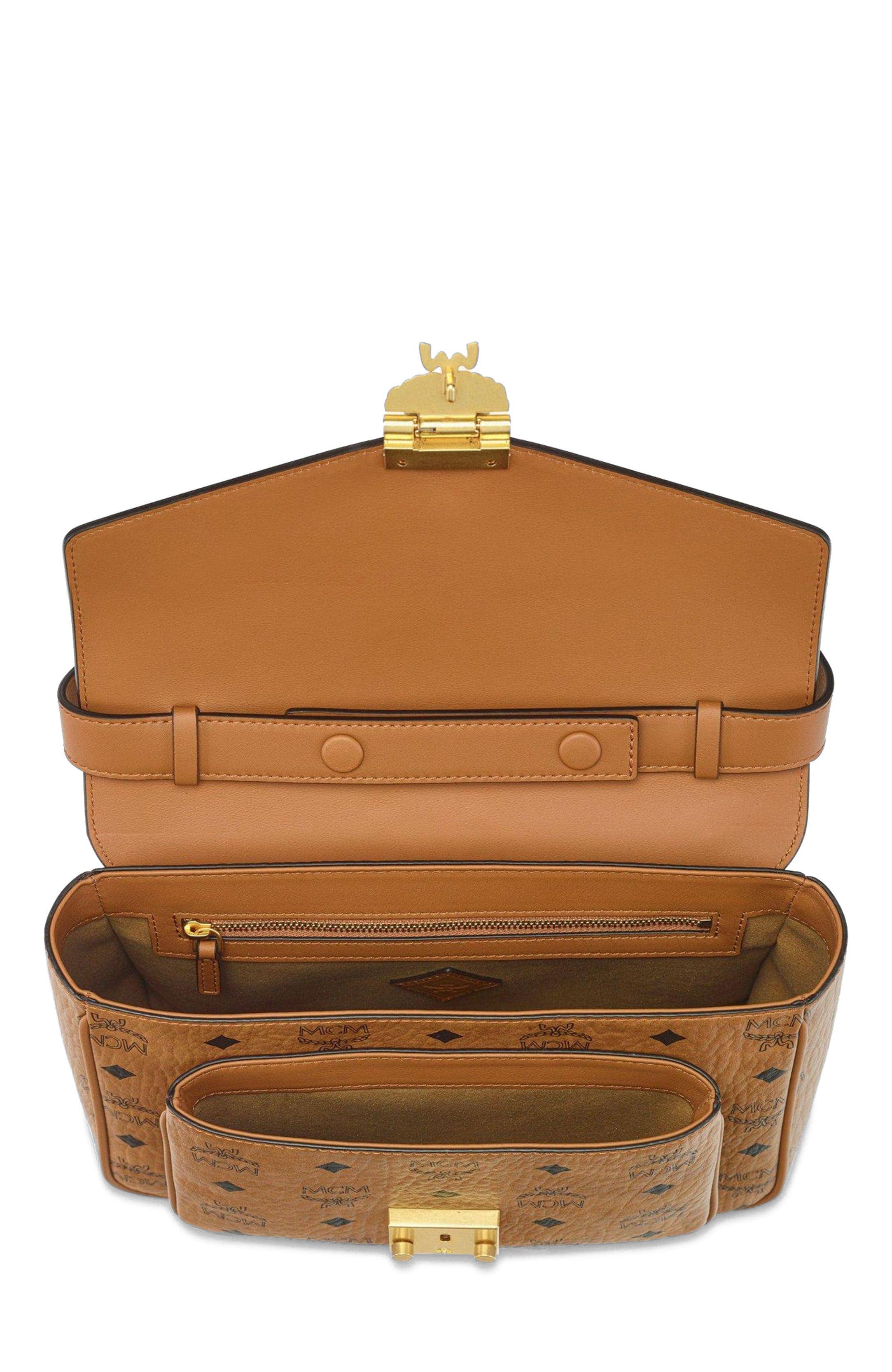 MCM Tracy Top Handle Women's bags Small Cognac Visetos New