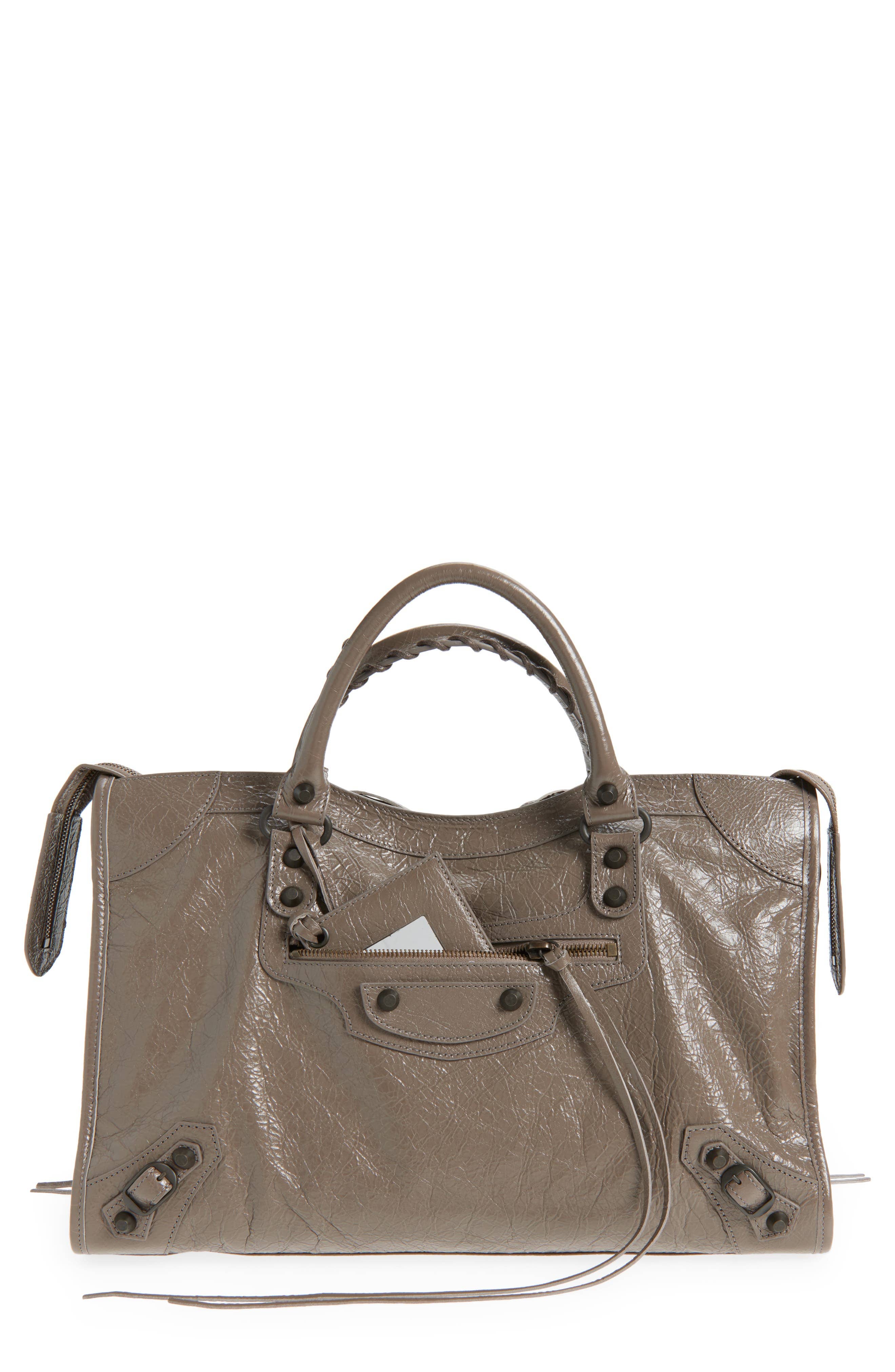Balenciaga Le City Top Handle Women's bags Mini Camel Calfskin Gold New