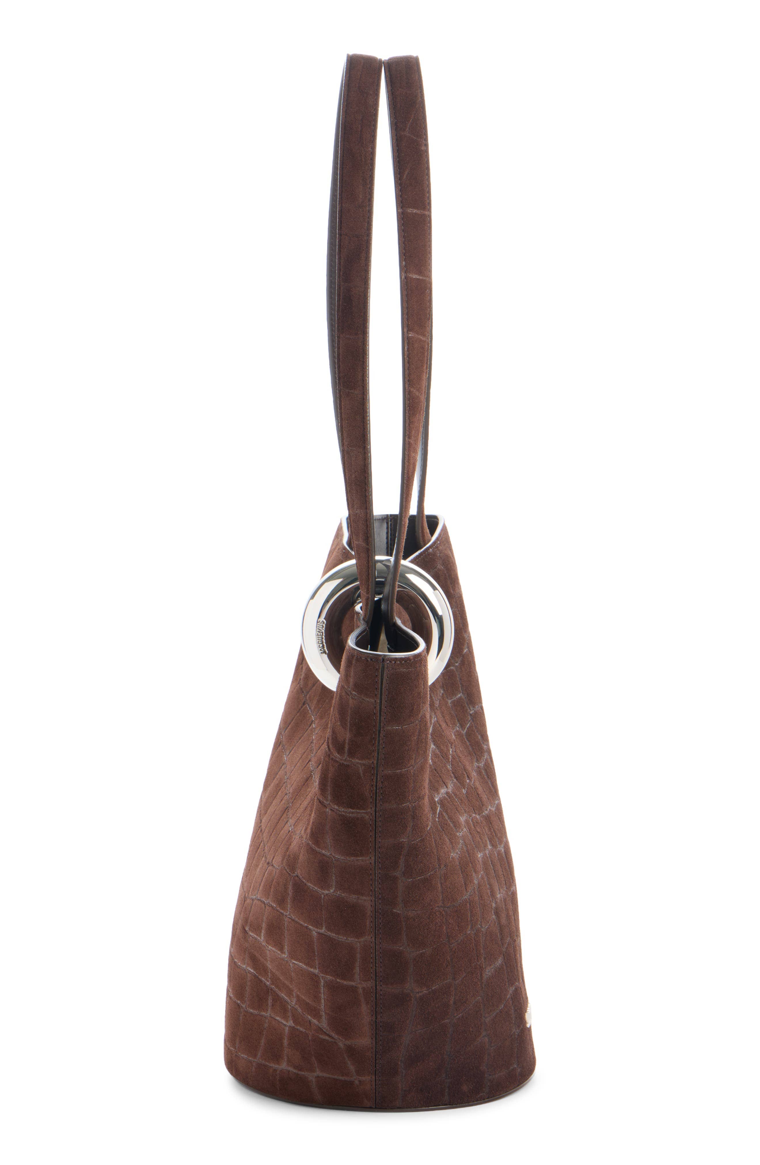 Jacquemus Le Bambola Women's bags Dark Brown Suede Medium New