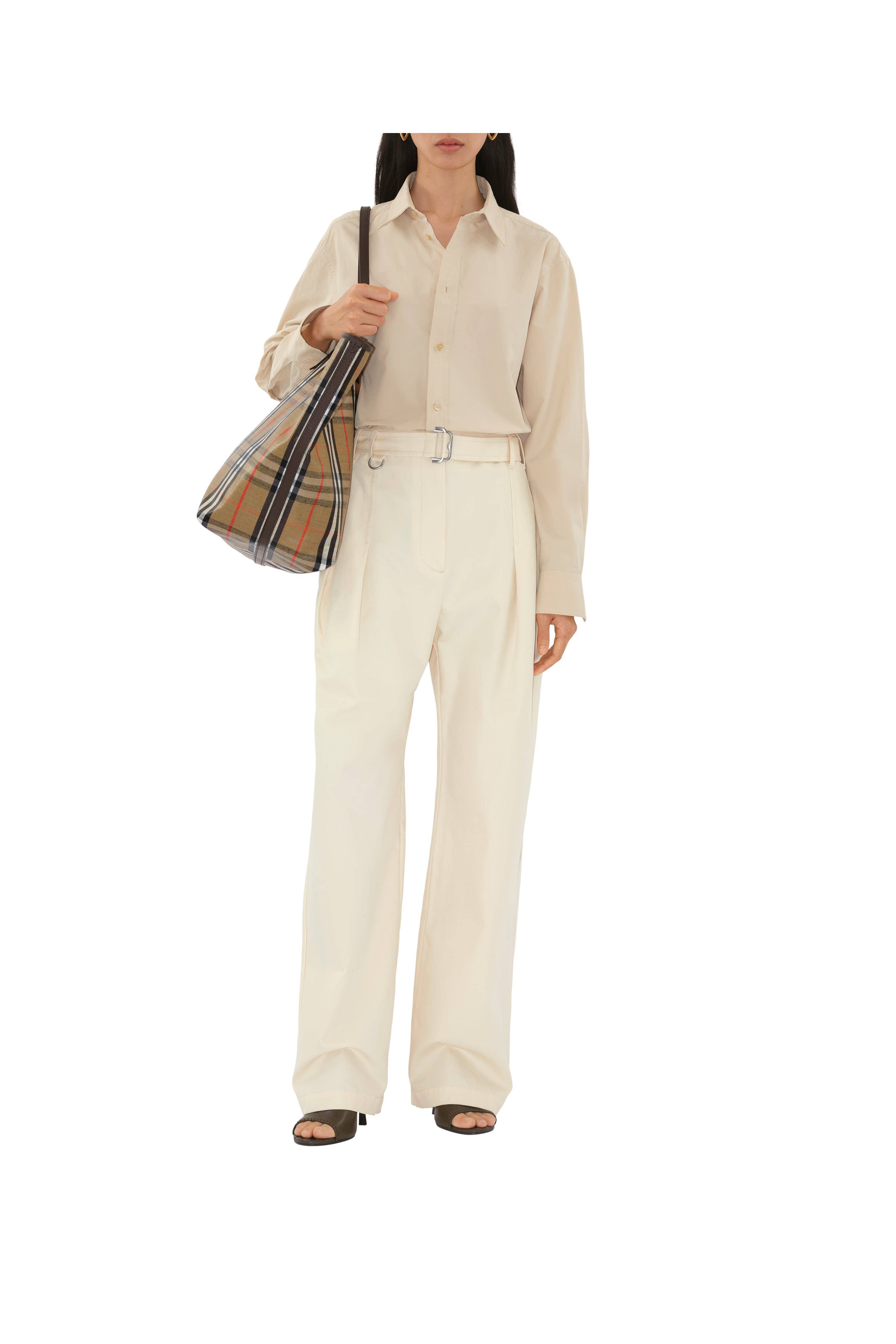 Burberry Highlands Tote Women's bags Medium Sand Canvas New