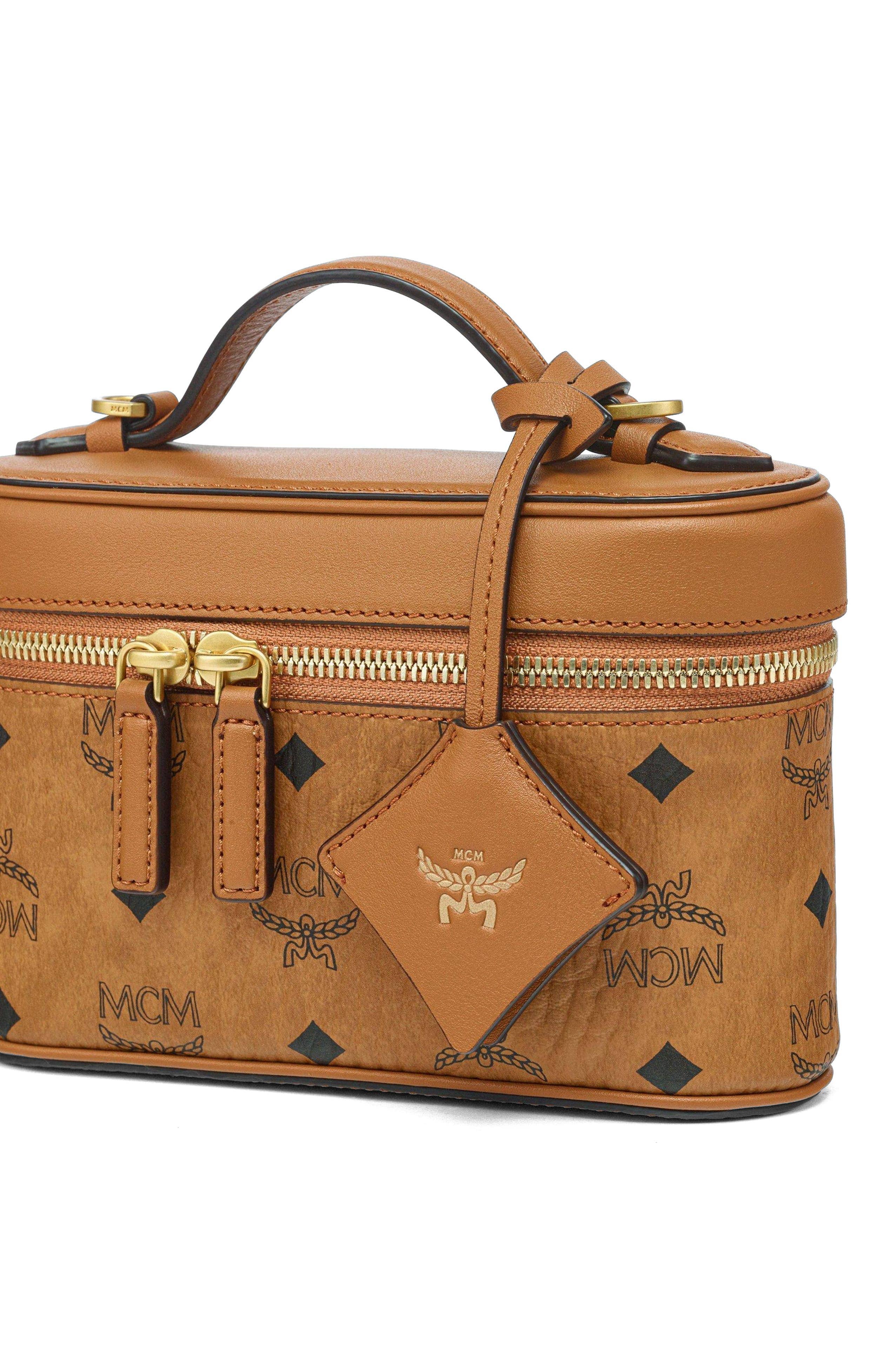 MCM Aren Top Handle Women's bags Unspecified Cognac Visetos Leather Mix New