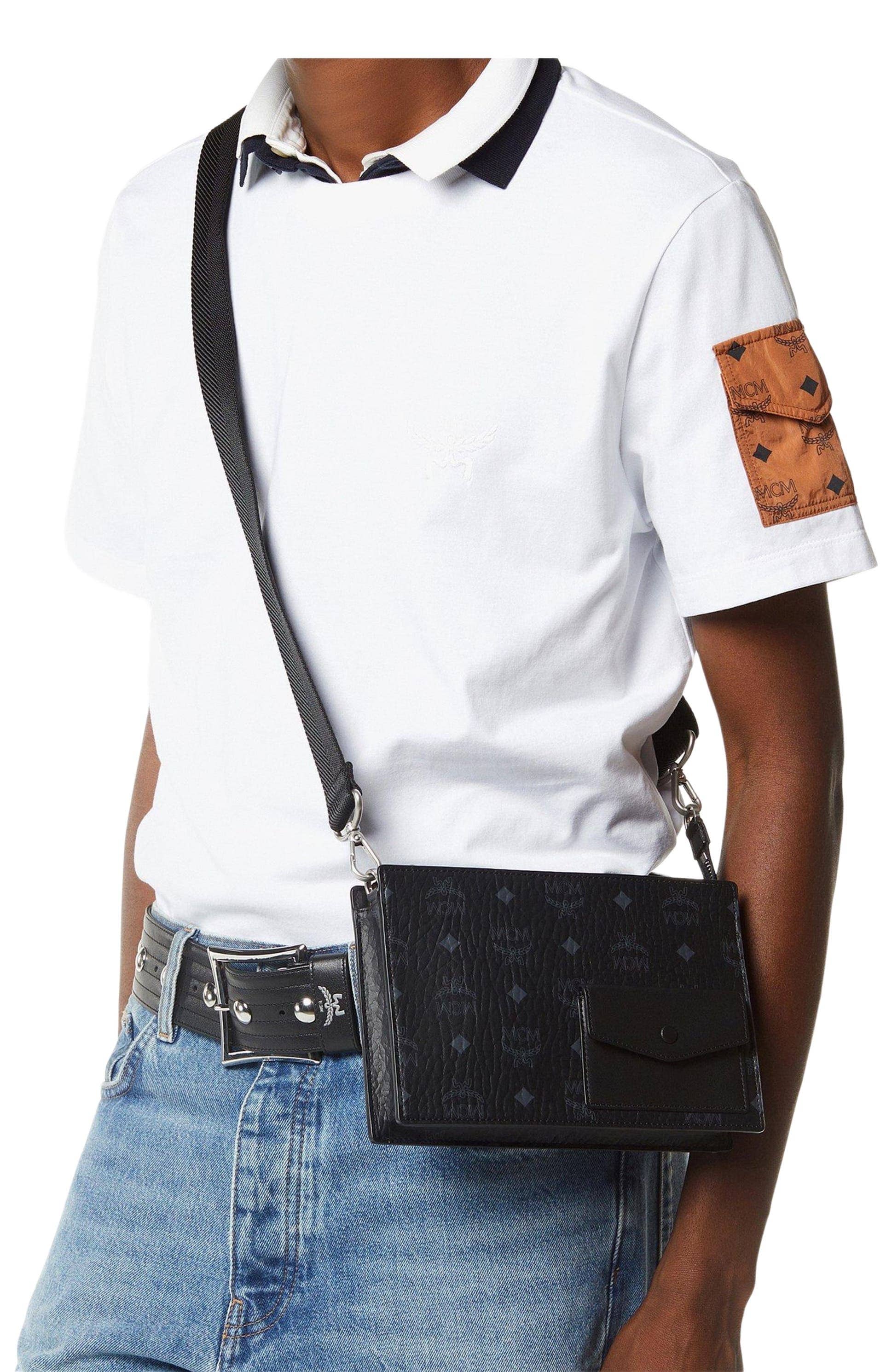MCM Aren Crossbody Women's bags One Size Black Visetos New