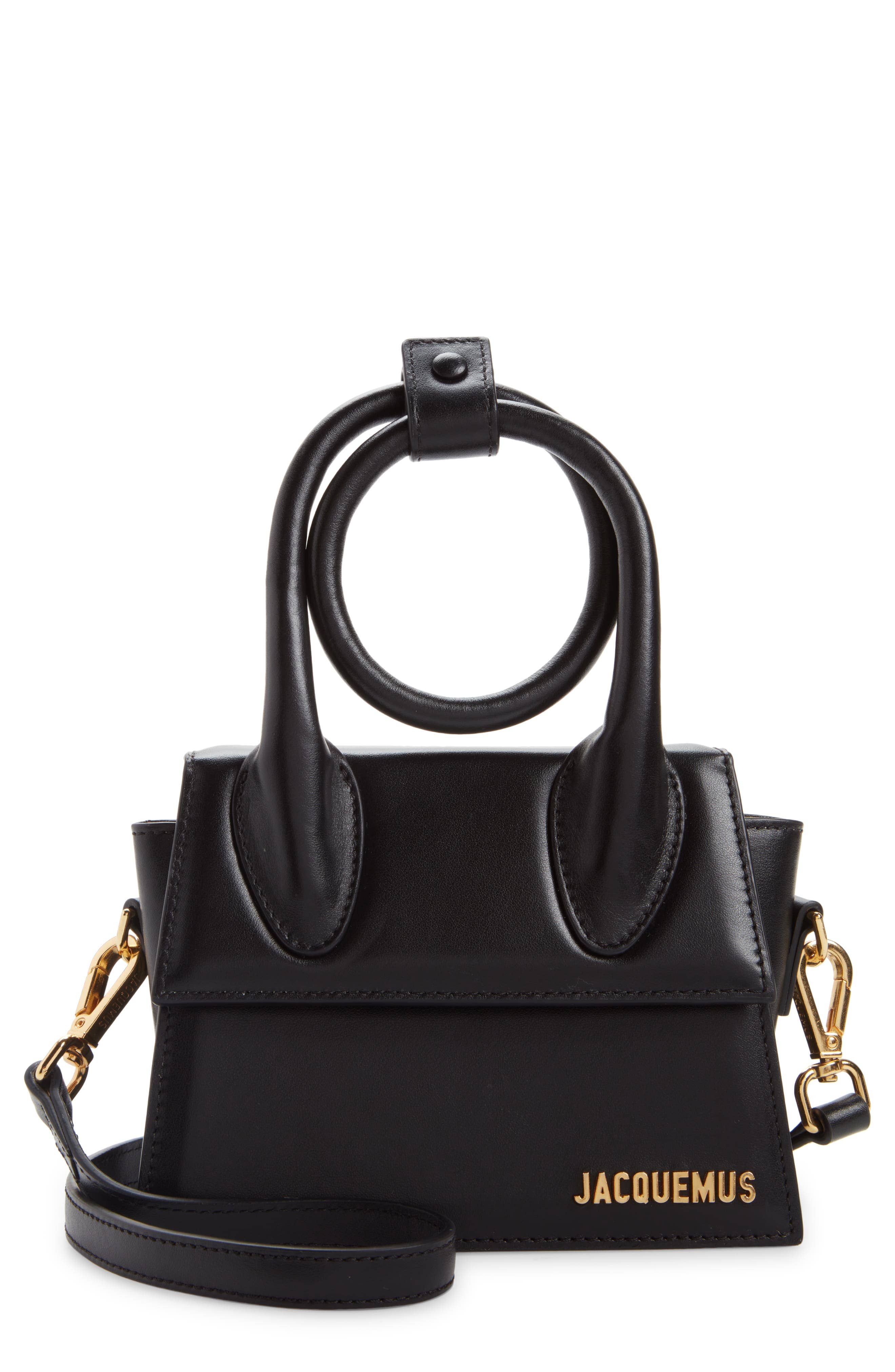 Jacquemus Le Chiquito Noeud Crossbody Women's bags Black Leather New