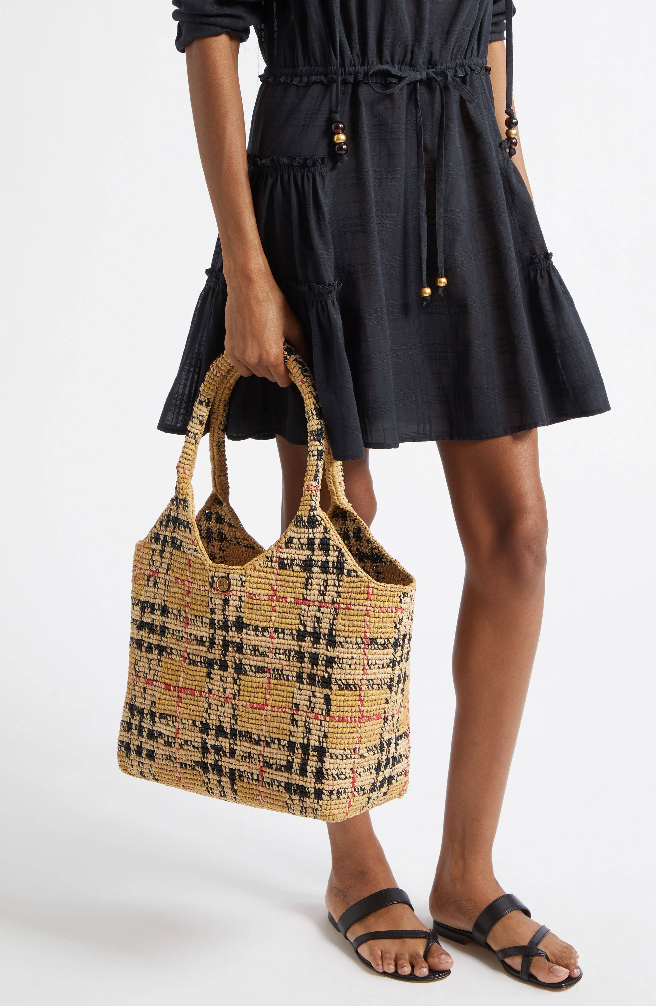 Burberry Margate Tote Women's bags Chalk Pink Raffia New