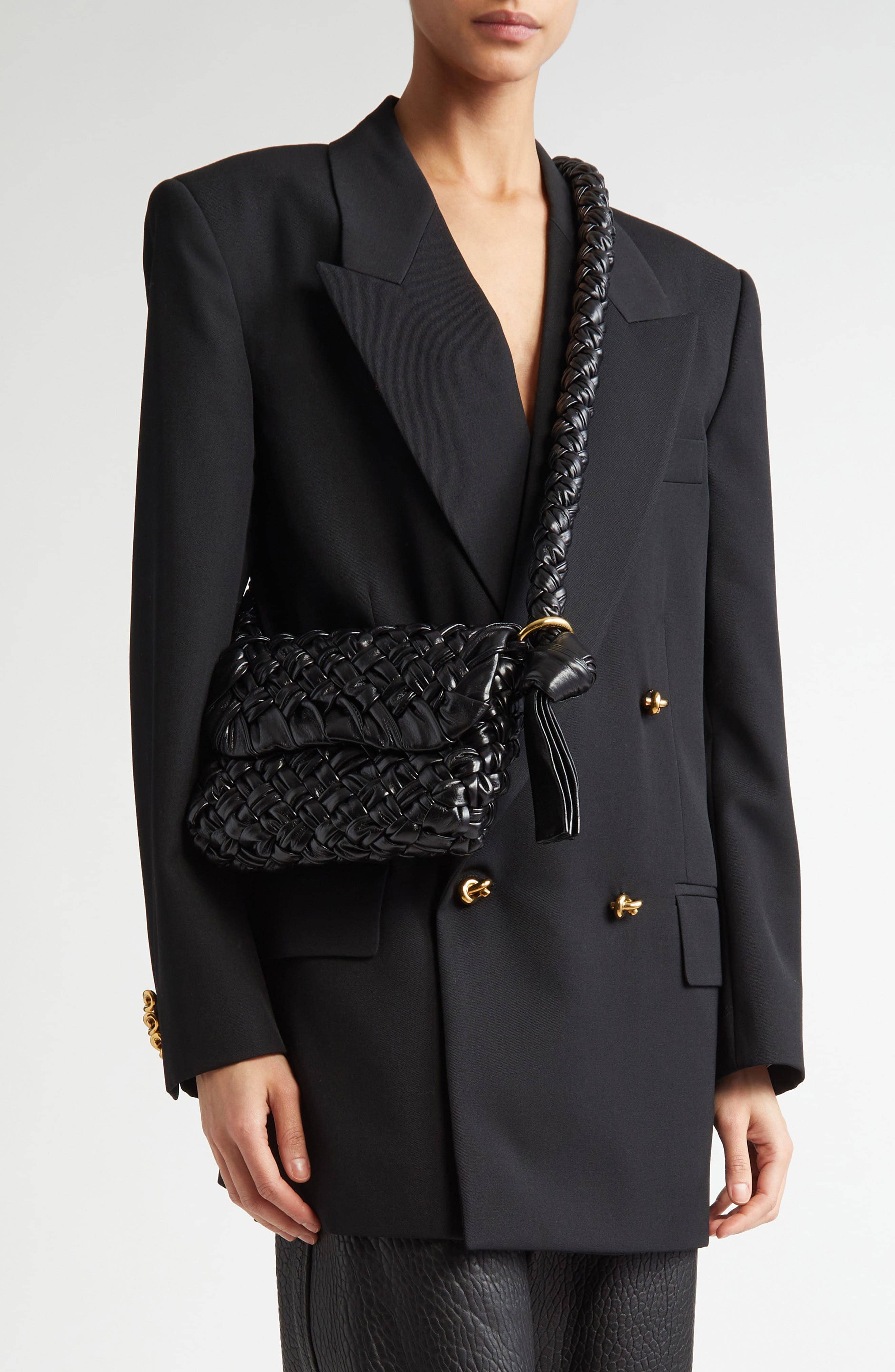 Bottega Veneta Kalimero Crossbody Women's bags Unspecified Black Intrecciato Small New
