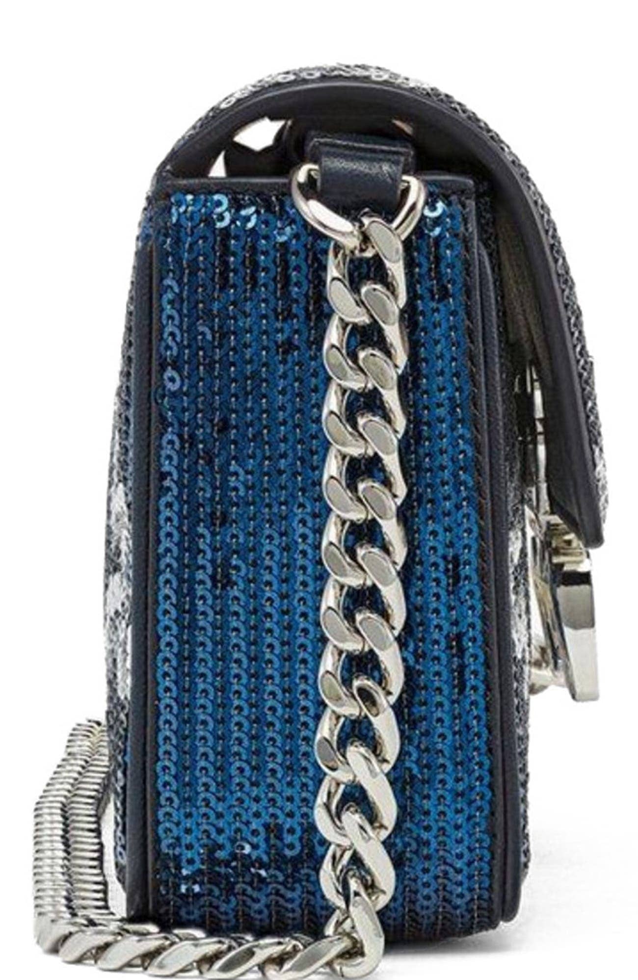 MCM Himmel Shoulder Bag Women's bags Unspecified Blue Sequin Monogram Leather New