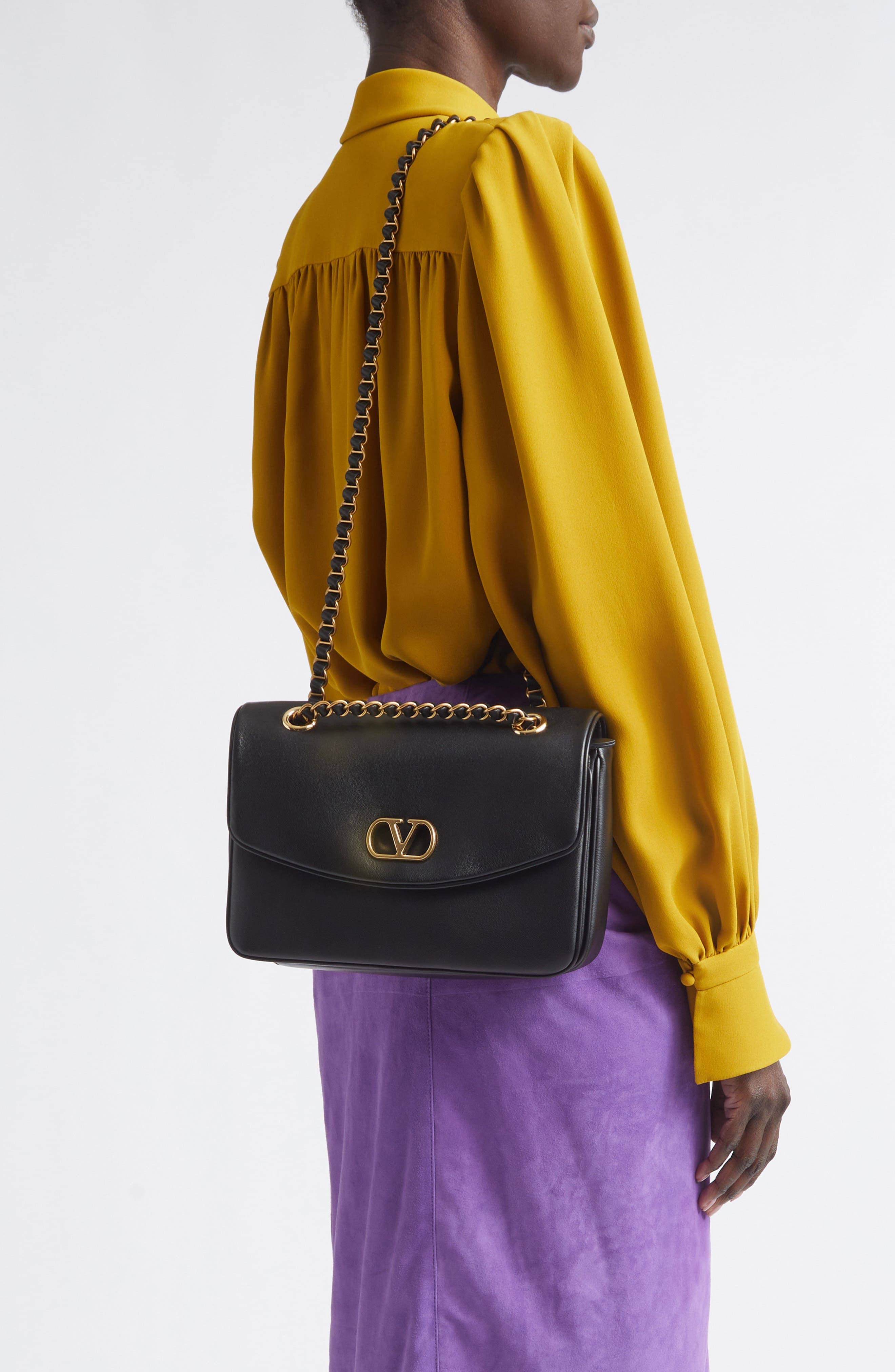 Valentino Garavani Djuna Shoulder Bag Women's bags Black Nappa Leather New