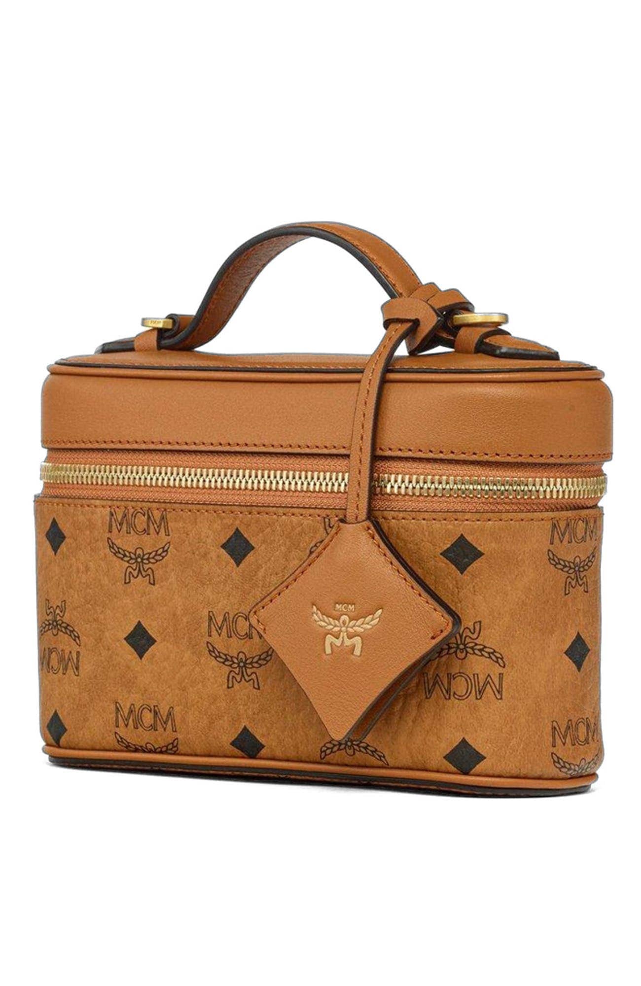 MCM Aren Top Handle Women's bags Unspecified Cognac Visetos Leather Mix New