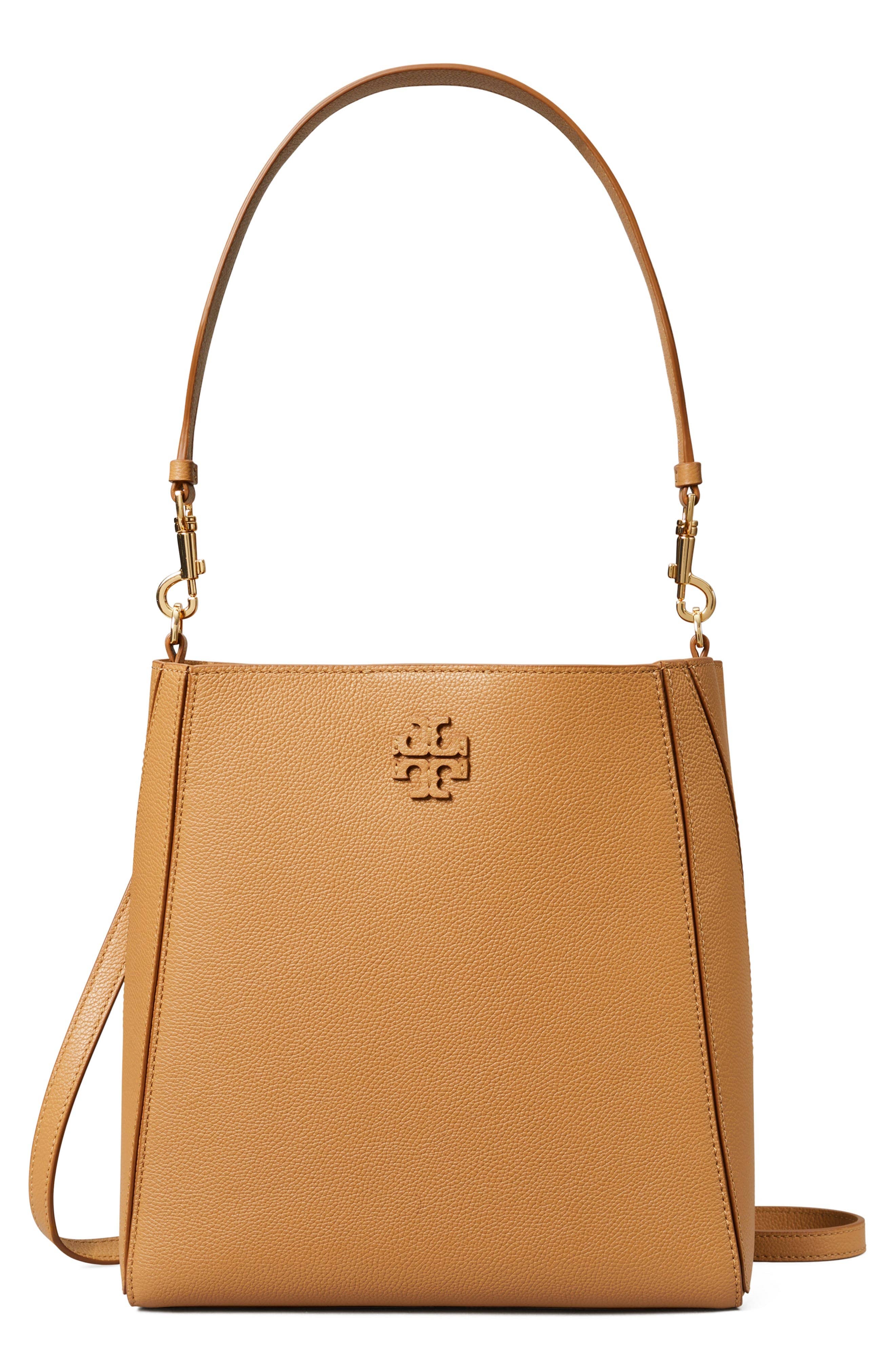Tory Burch McGraw Bucket Bag Women's bags Tiramisu Leather New